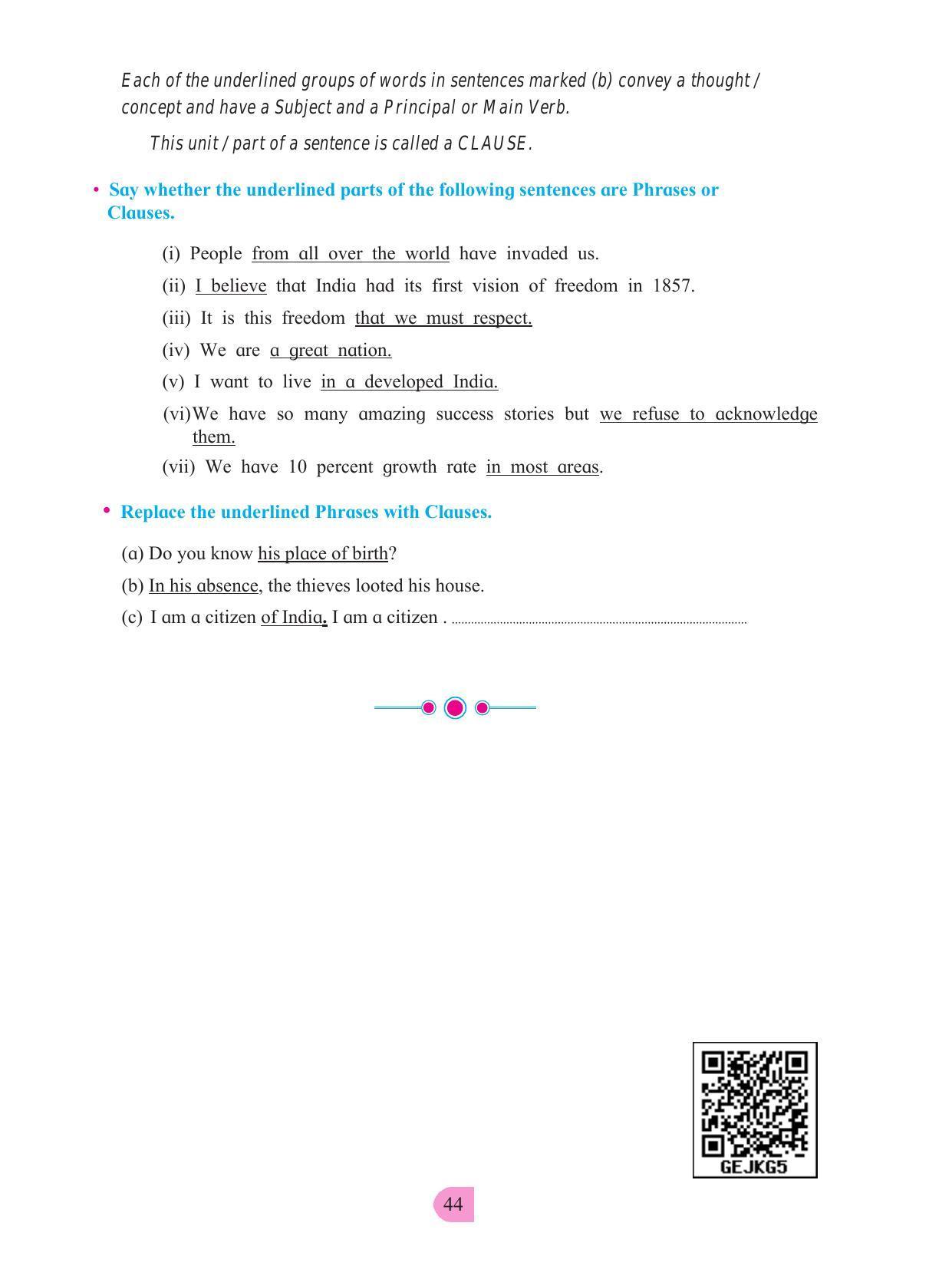 Maharashtra Board Class 8 English Textbook - Page 54