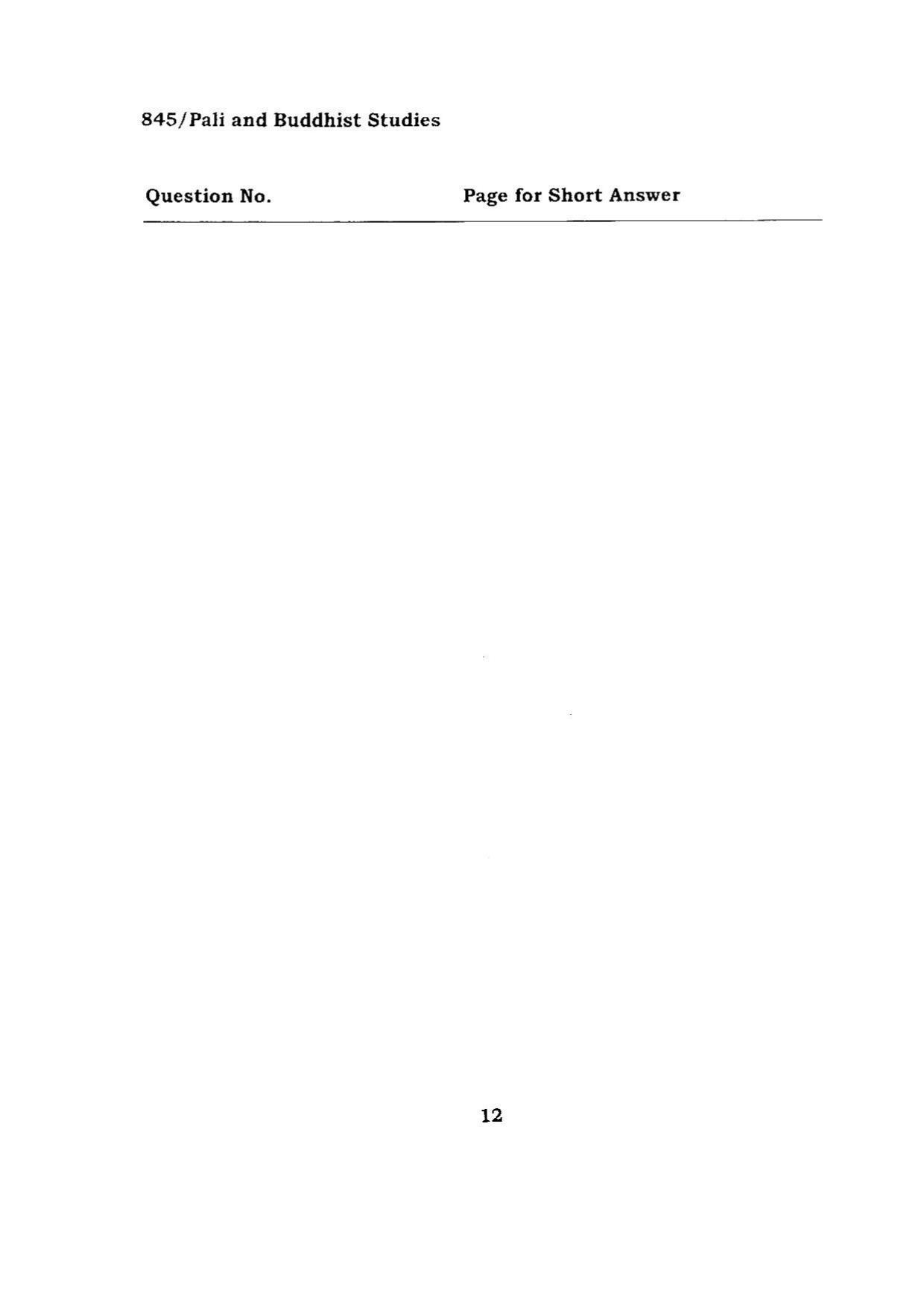 BHU RET PALI AND BUDDHIST STUDIES 2015 Question Paper - Page 12