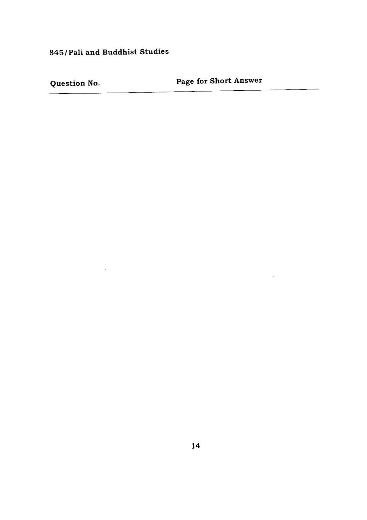 BHU RET PALI AND BUDDHIST STUDIES 2015 Question Paper - Page 14