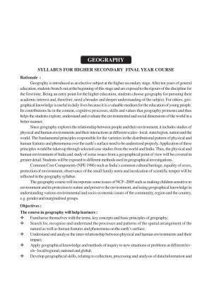 AHSEC 2nd Year Geography Syllabus