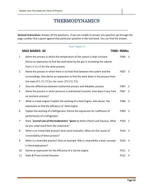 CBSE Worksheets for Class 11 Physics Thermodynamics Assignment 2
