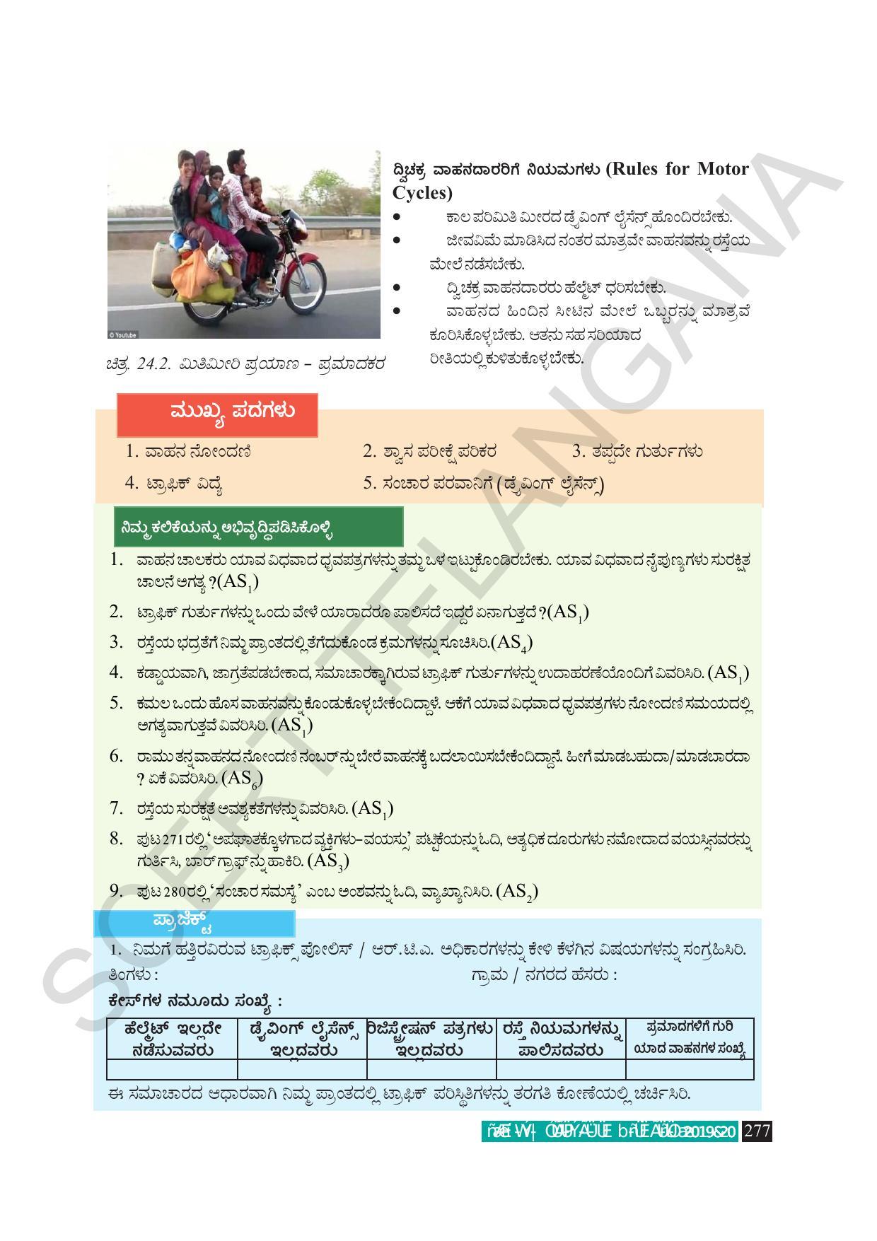 TS SCERT Class 9 Social Science (Kannada Medium) Text Book - Page 289