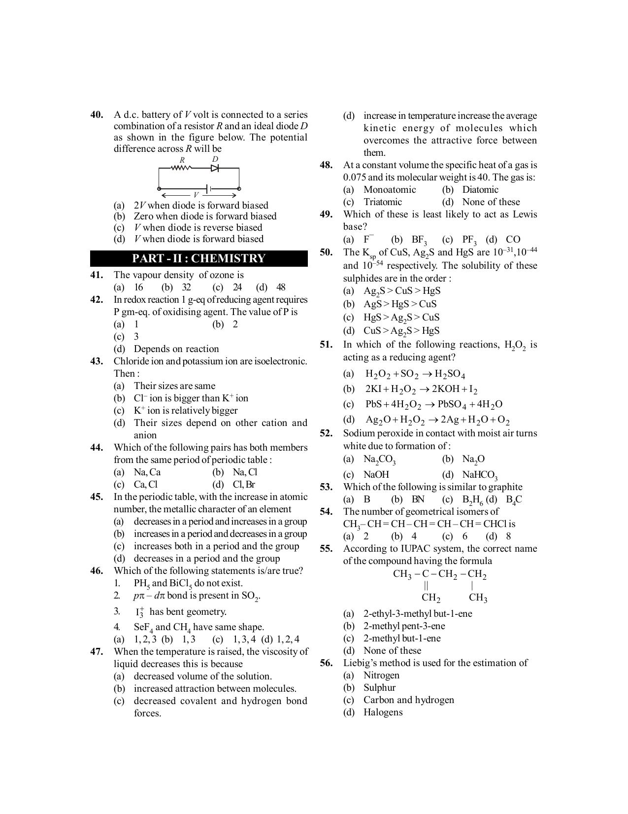BITSAT 2010 Question Paper - Page 4