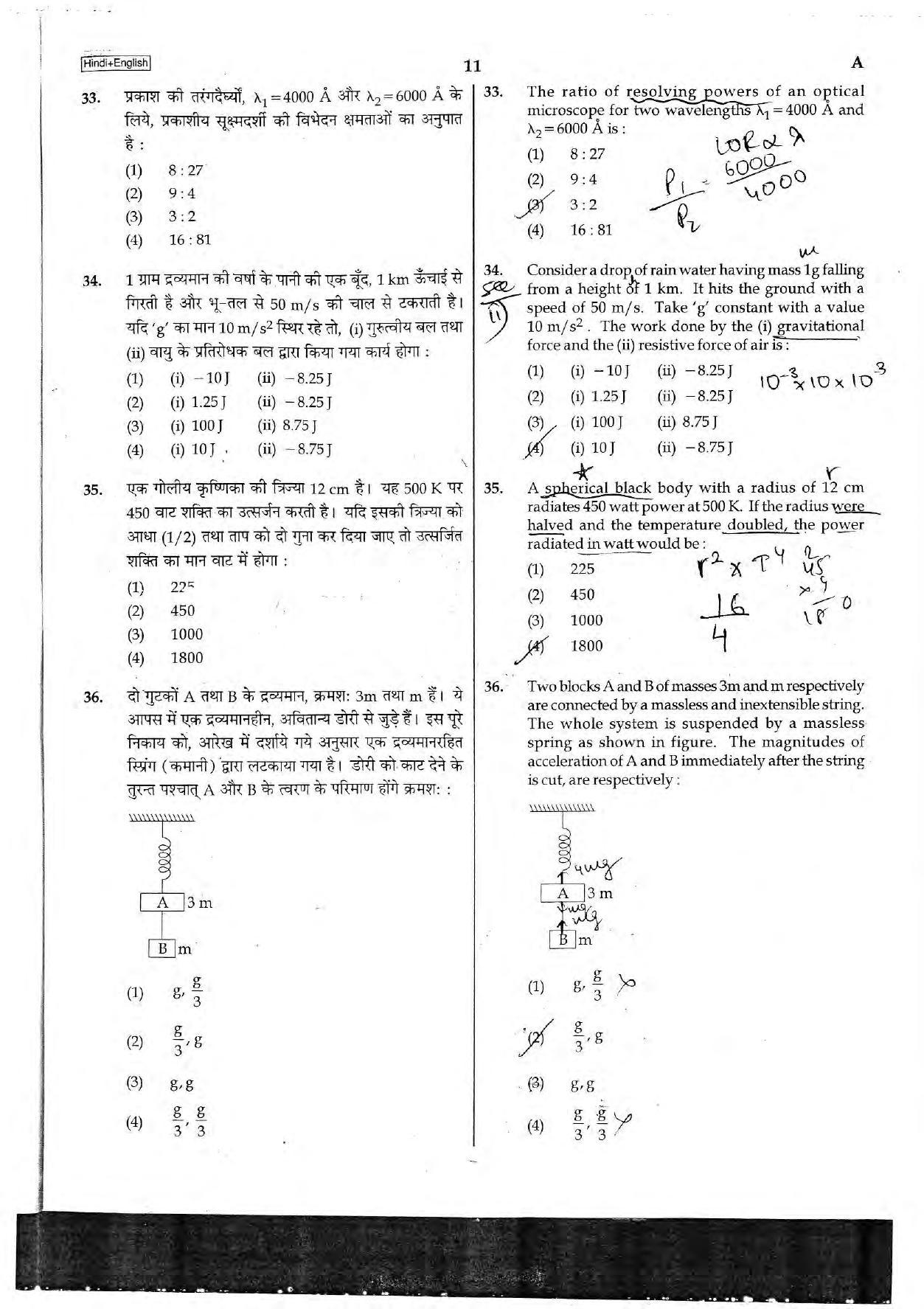 NEET Code A 2017 Question Paper - Page 11