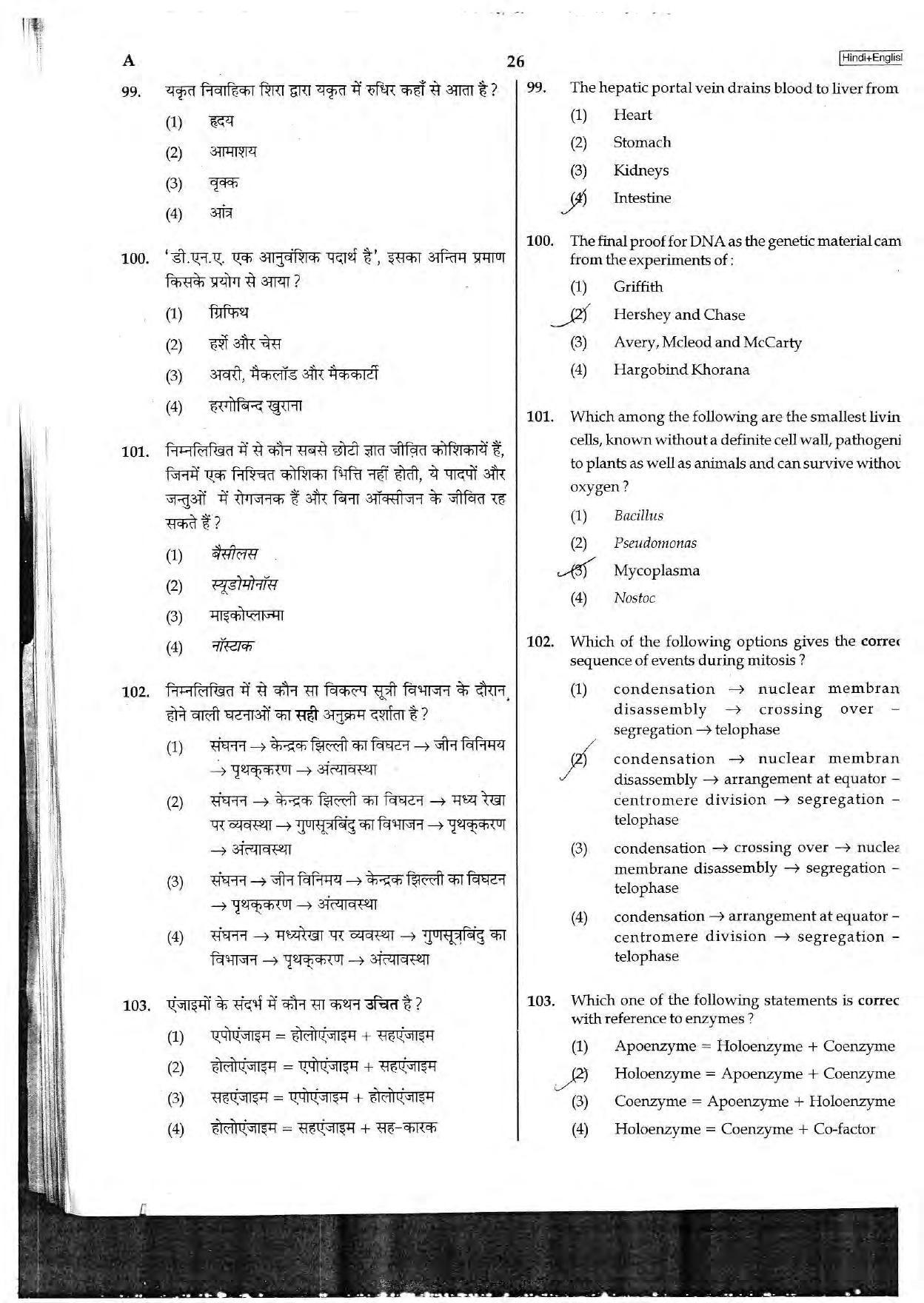 NEET Code A 2017 Question Paper - Page 26