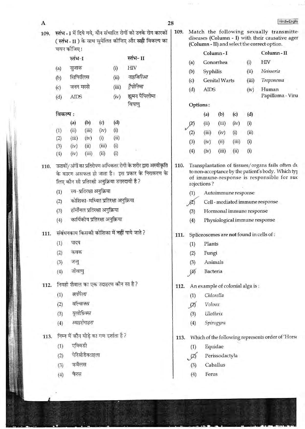 NEET Code A 2017 Question Paper - Page 28
