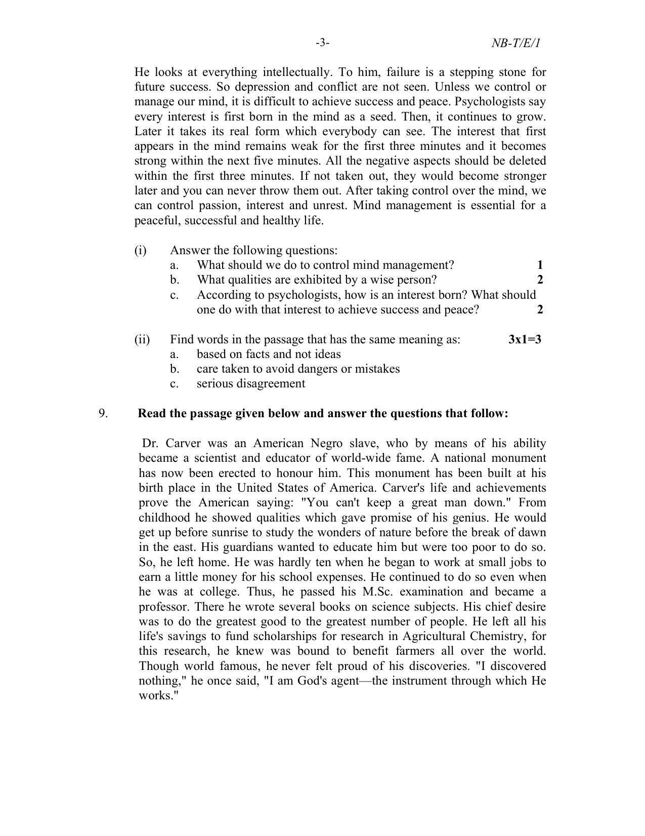 Nagaland Board Class 10 English 2022 Question Bank - Page 3