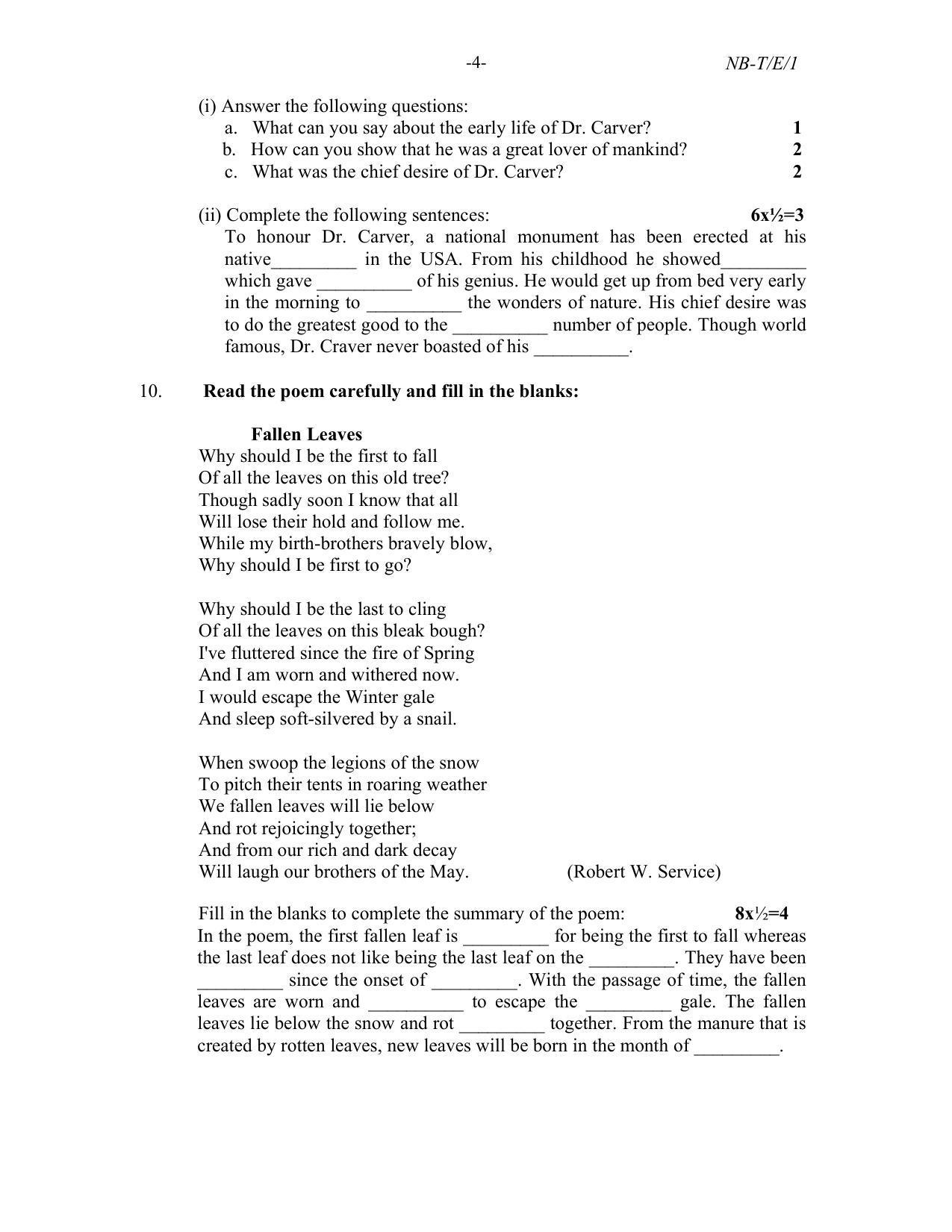 Nagaland Board Class 10 English 2022 Question Bank - Page 4