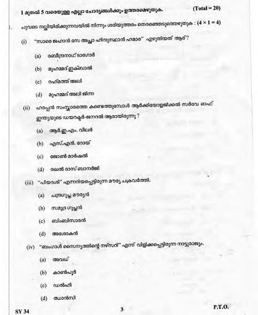 Kerala Plus Two 2019 History Question Paper - Page 2