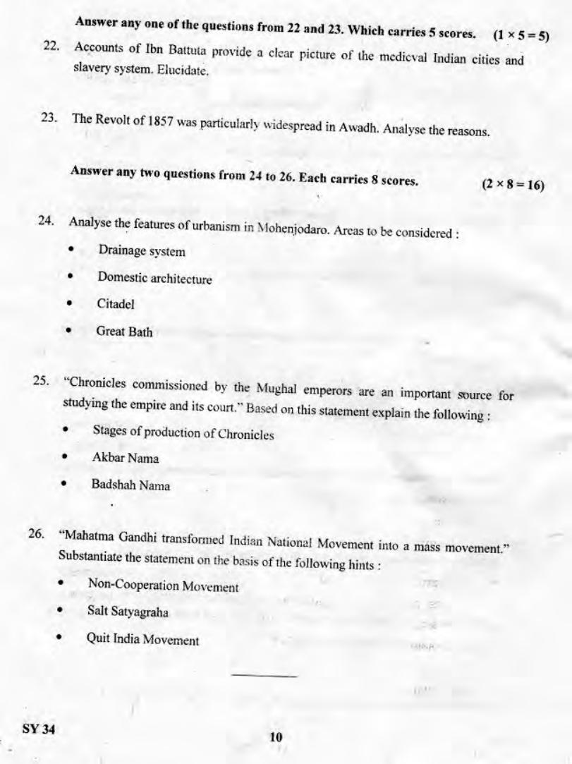 Kerala Plus Two 2019 History Question Paper - Page 9