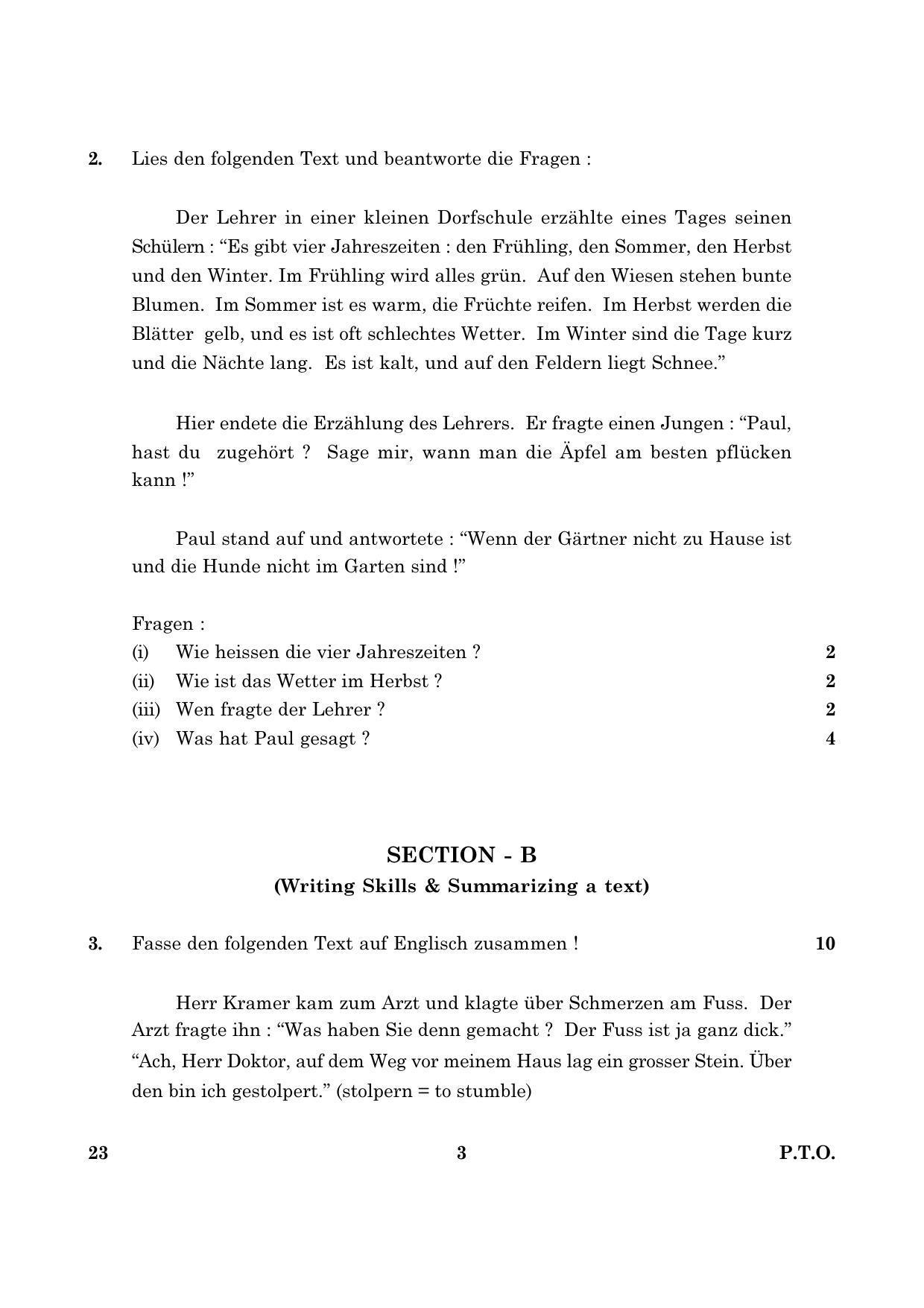 CBSE Class 10 023 GERMAN 2016 Question Paper - Page 3