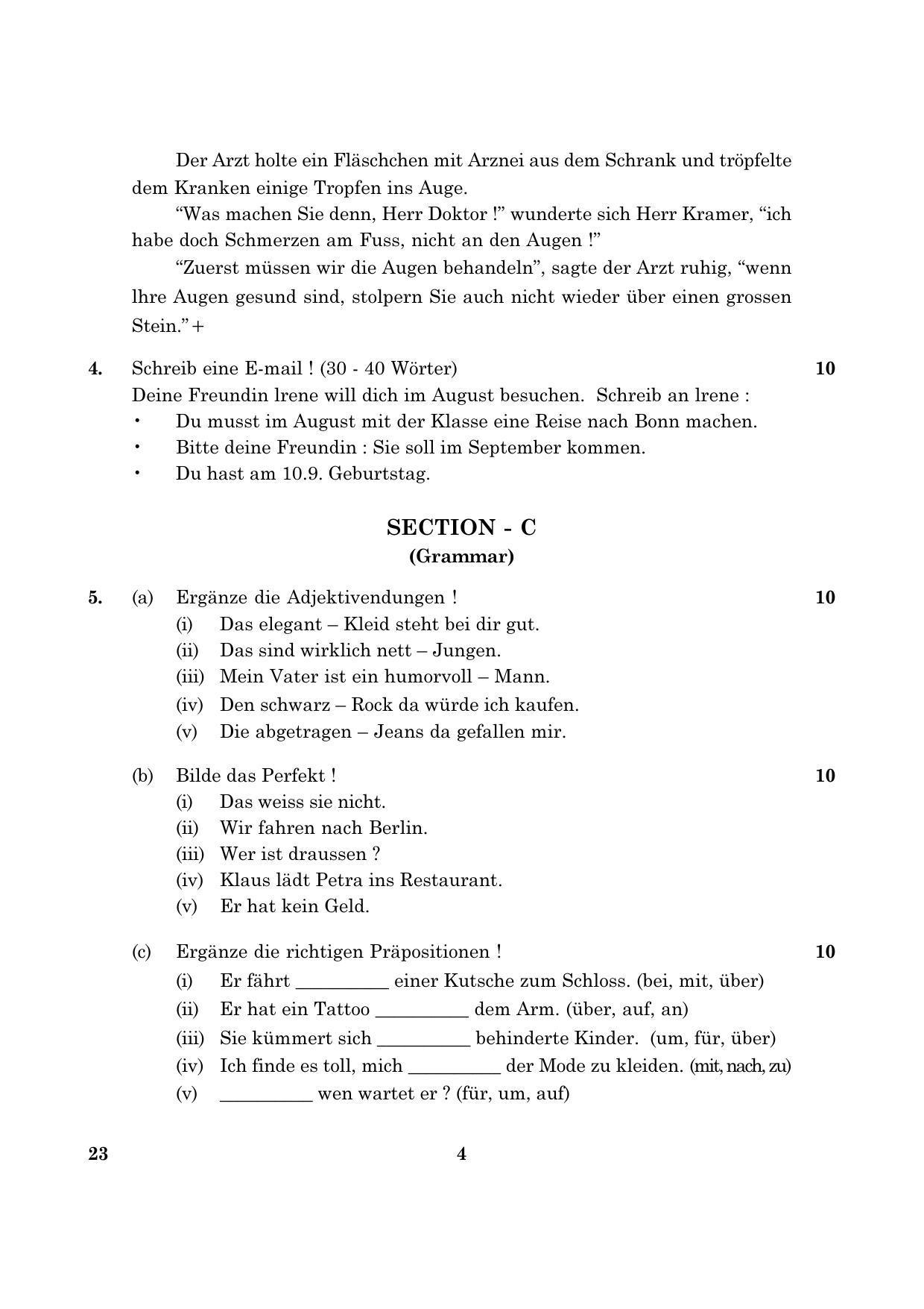 CBSE Class 10 023 GERMAN 2016 Question Paper - Page 4