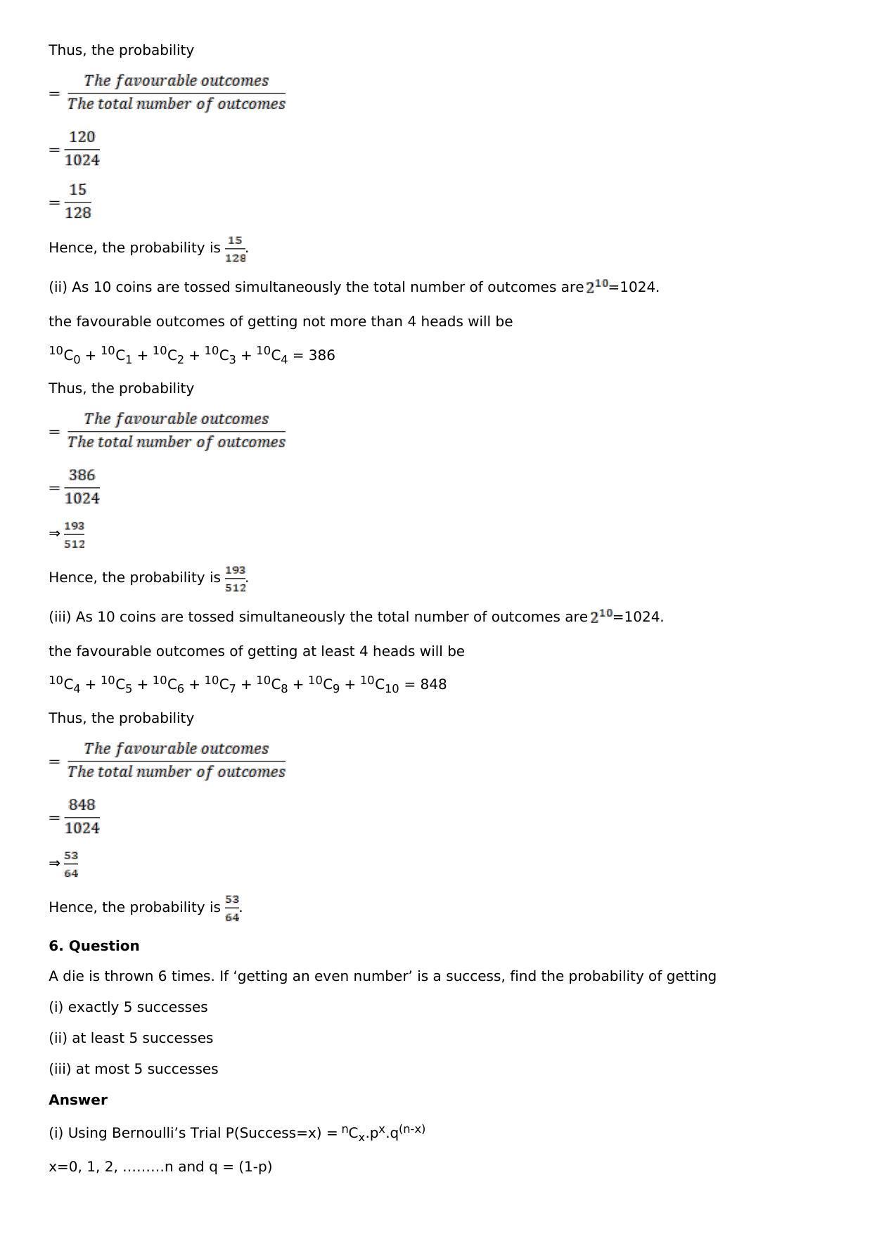 Chapter 32: Binomial Distribution Solutions: RS Aggarwal Class 12 Solutions  - Page 3
