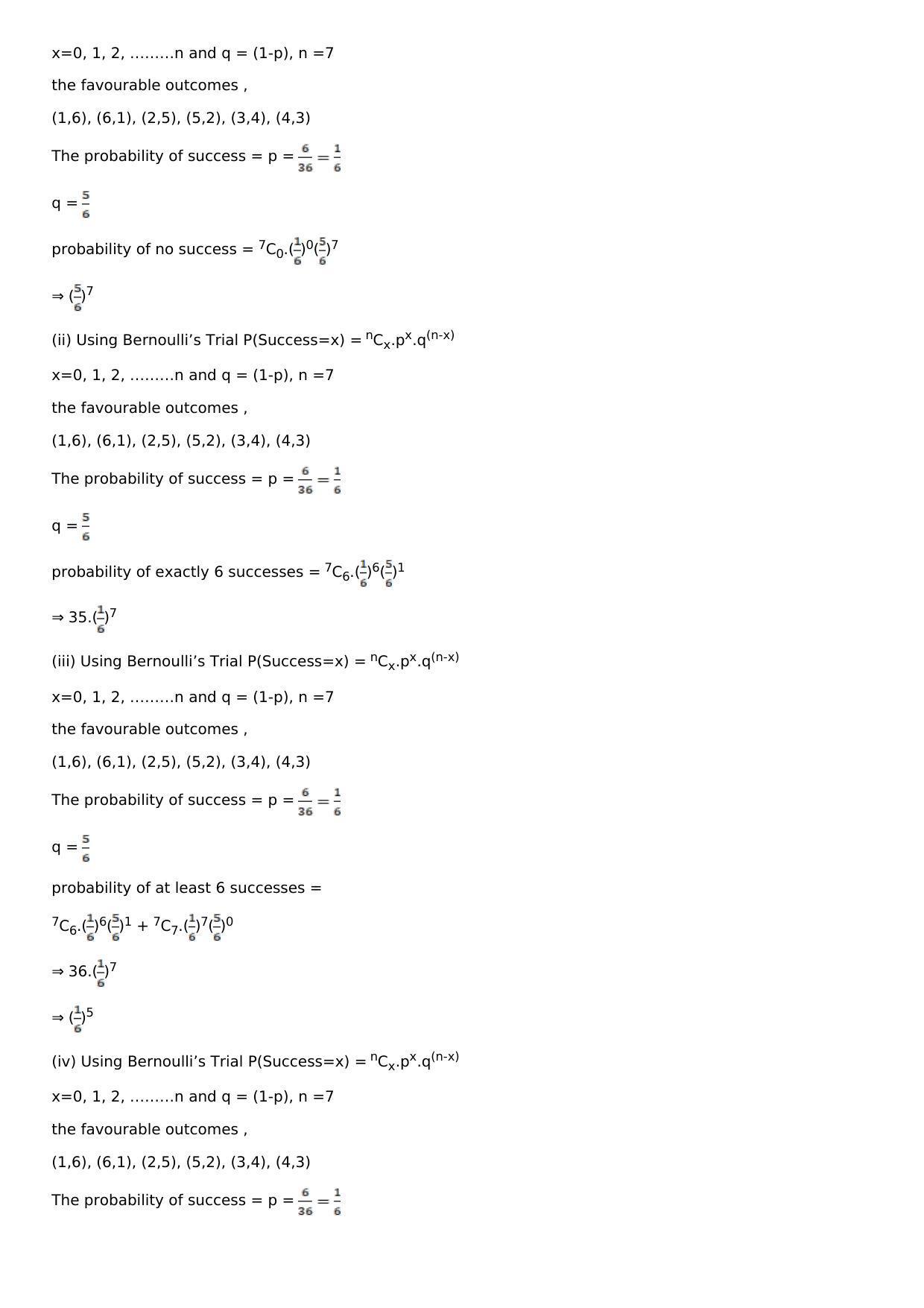 Chapter 32: Binomial Distribution Solutions: RS Aggarwal Class 12 Solutions  - Page 7