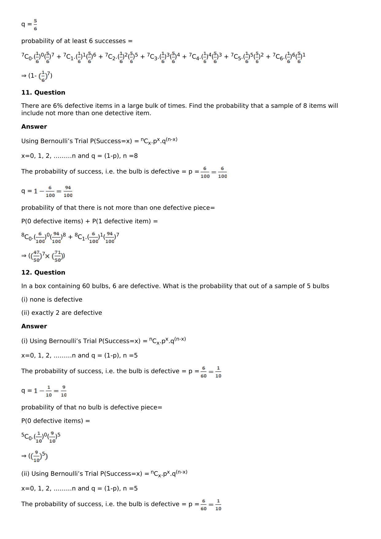 Chapter 32: Binomial Distribution Solutions: RS Aggarwal Class 12 Solutions  - Page 8