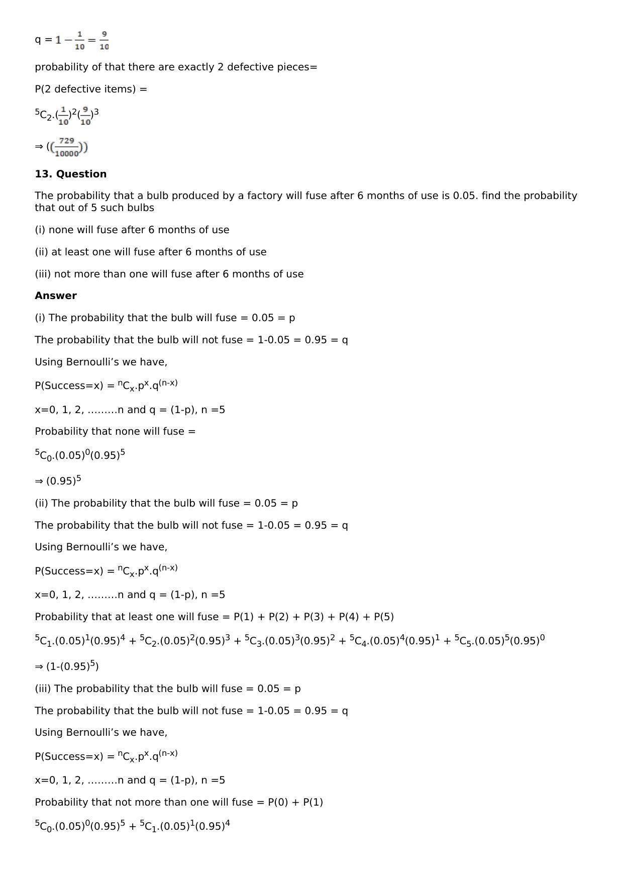 Chapter 32: Binomial Distribution Solutions: RS Aggarwal Class 12 Solutions  - Page 9
