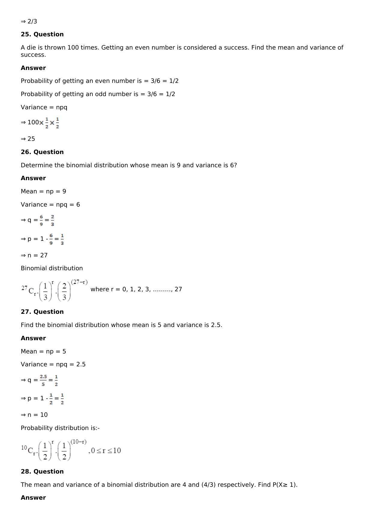 Chapter 32: Binomial Distribution Solutions: RS Aggarwal Class 12 Solutions  - Page 15