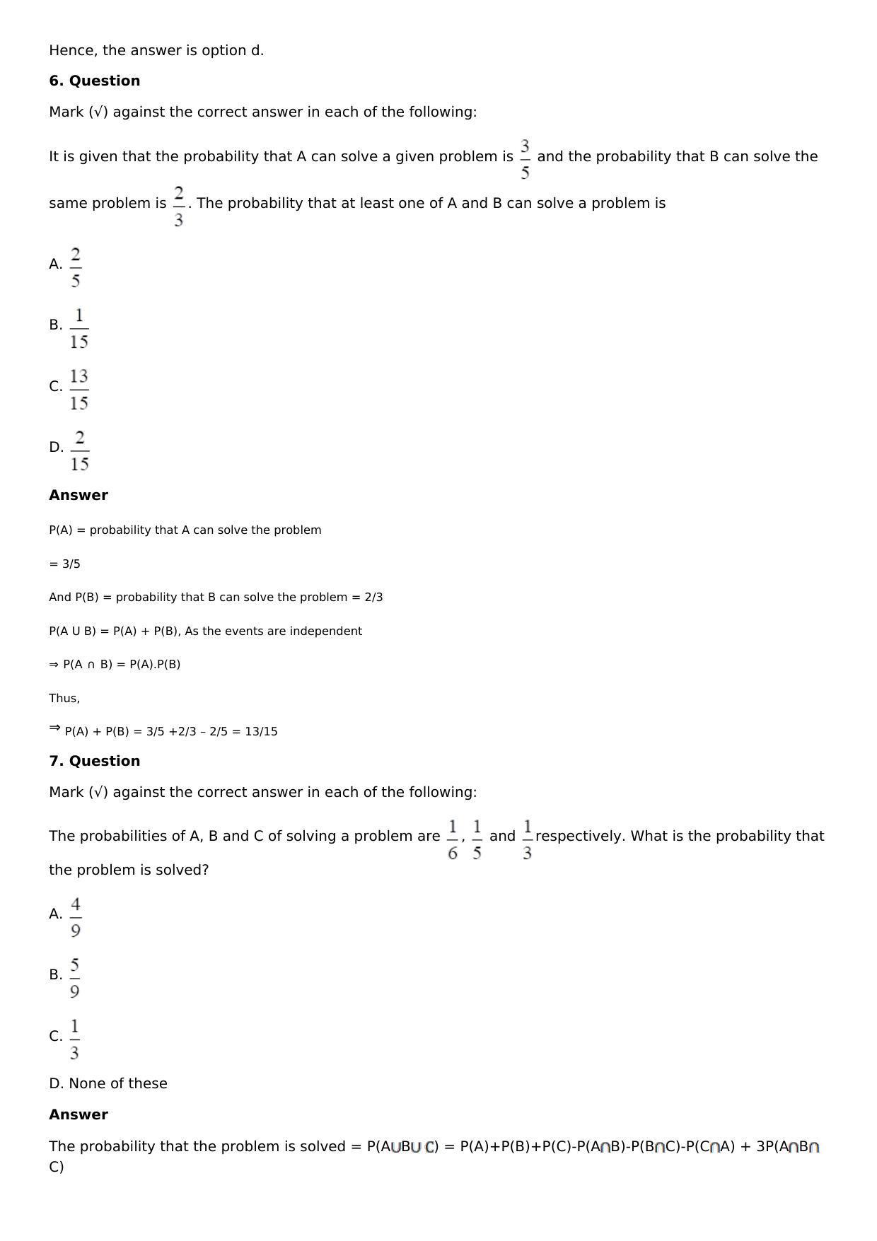 Chapter 32: Binomial Distribution Solutions: RS Aggarwal Class 12 Solutions  - Page 20