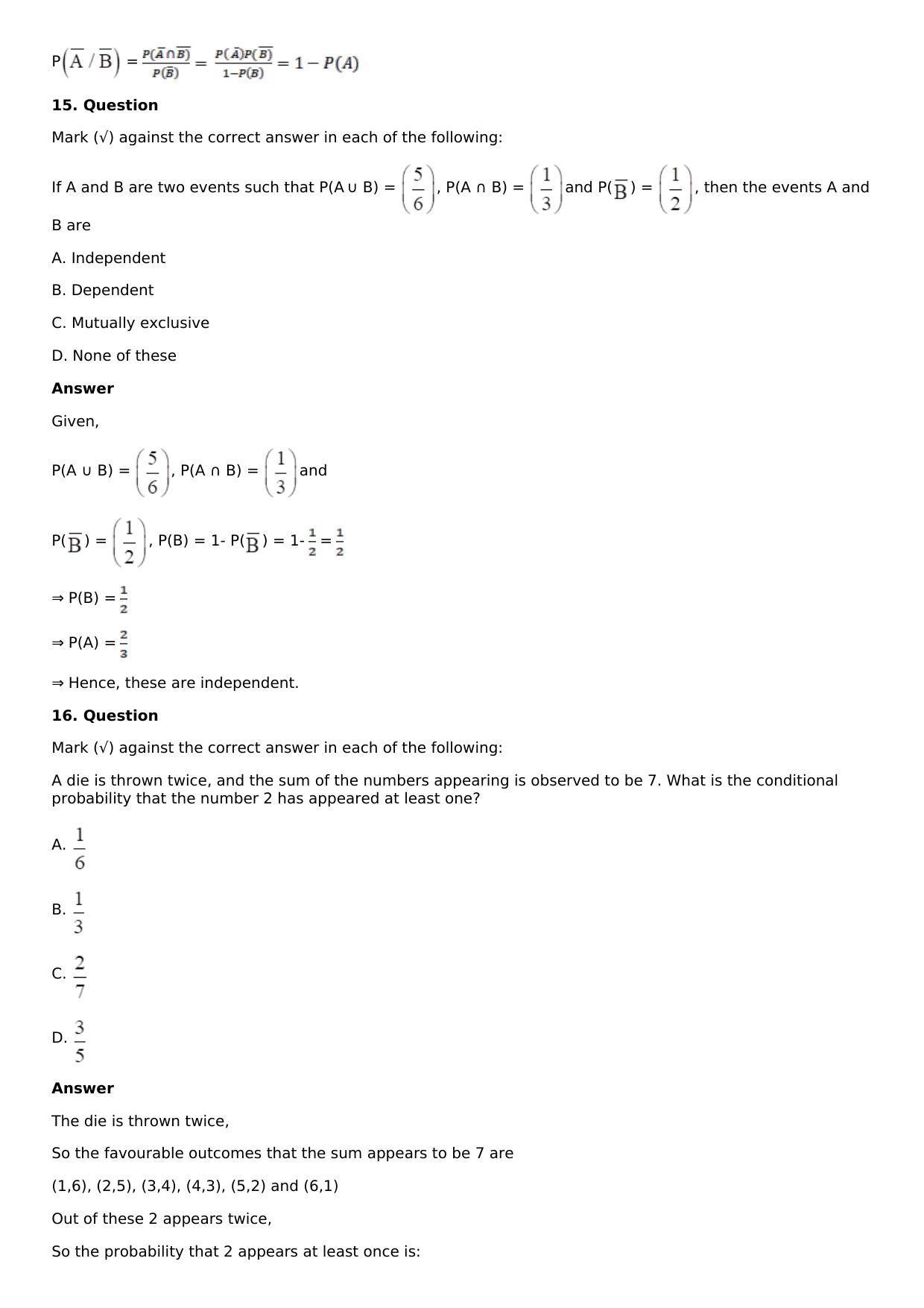 Chapter 32: Binomial Distribution Solutions: RS Aggarwal Class 12 Solutions  - Page 24