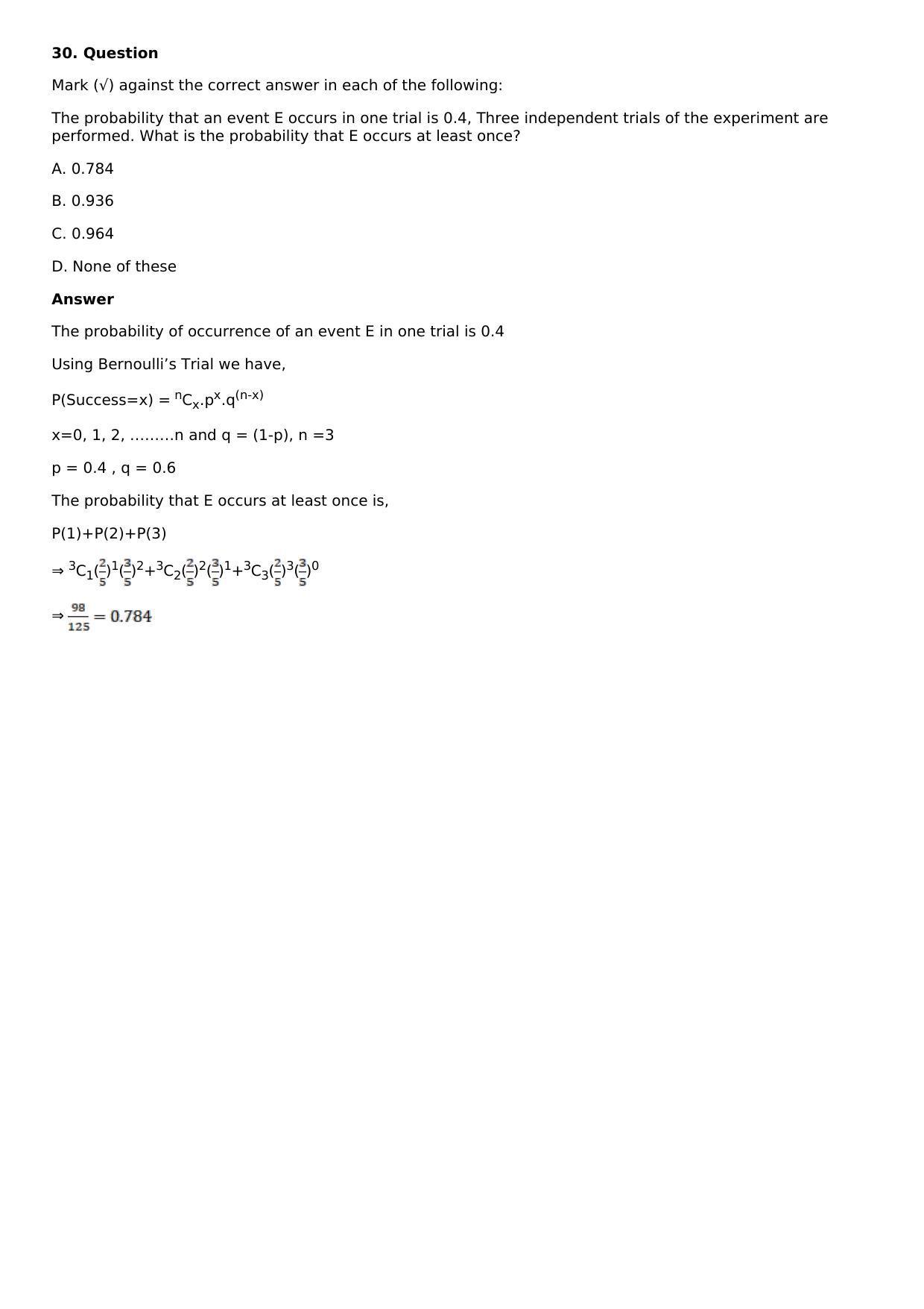 Chapter 32: Binomial Distribution Solutions: RS Aggarwal Class 12 Solutions  - Page 33