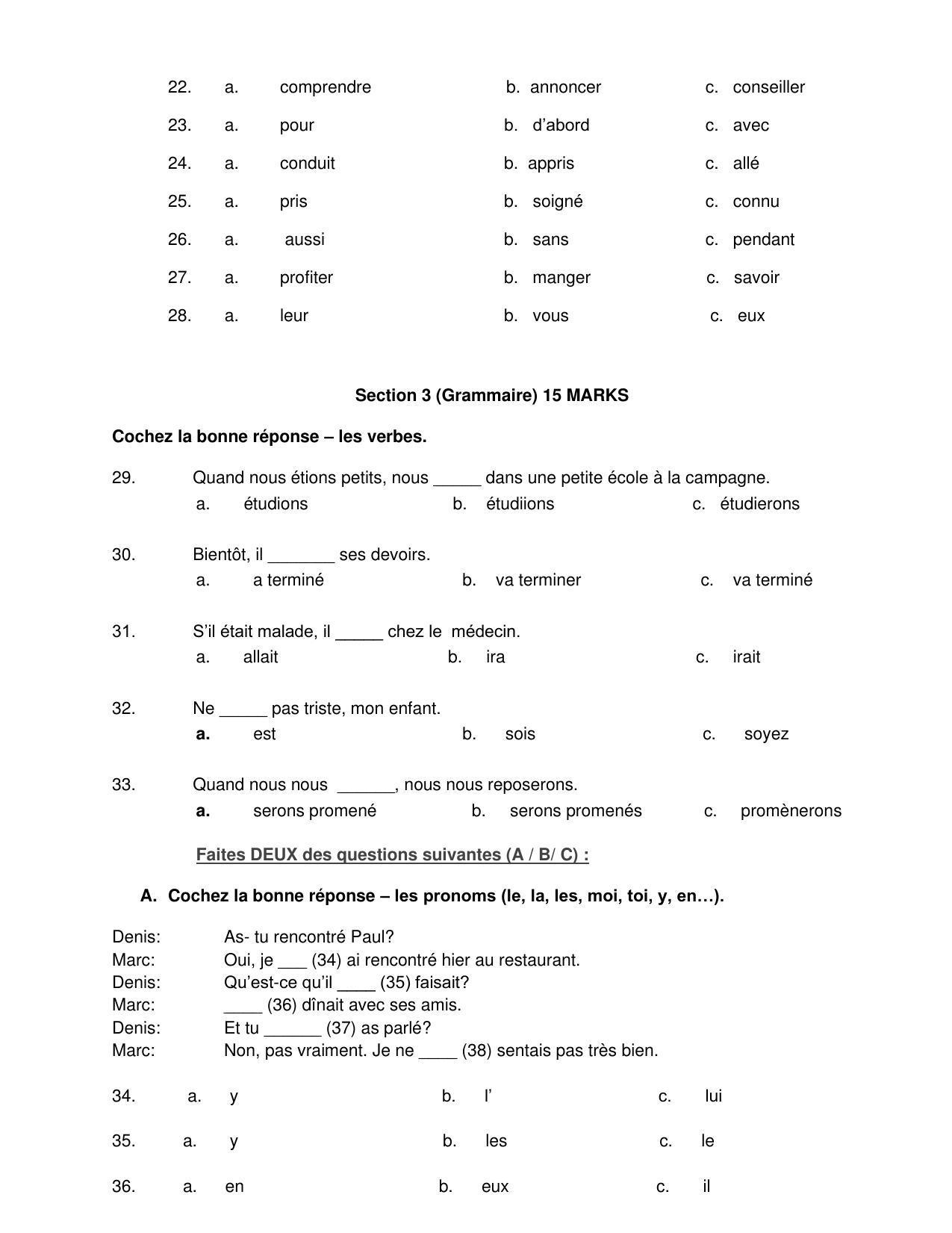 CBSE Class 10 French Sample Paper 2021-22 - Page 4