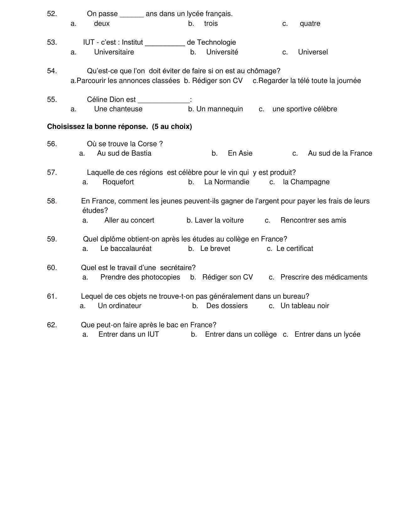 CBSE Class 10 French Sample Paper 2021-22 - Page 6