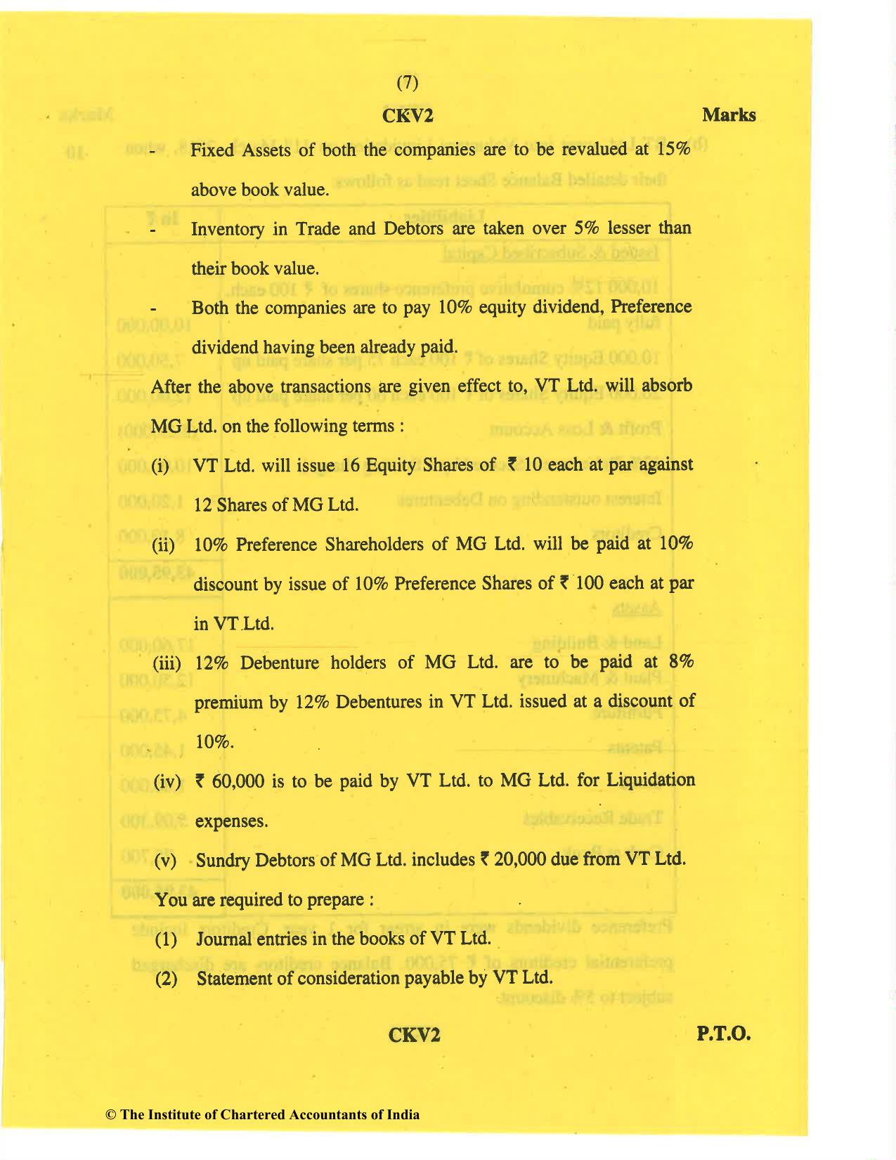 CA Inter May 2019 Question Paper - Paper 5 – Advanced Accounting - Page 7