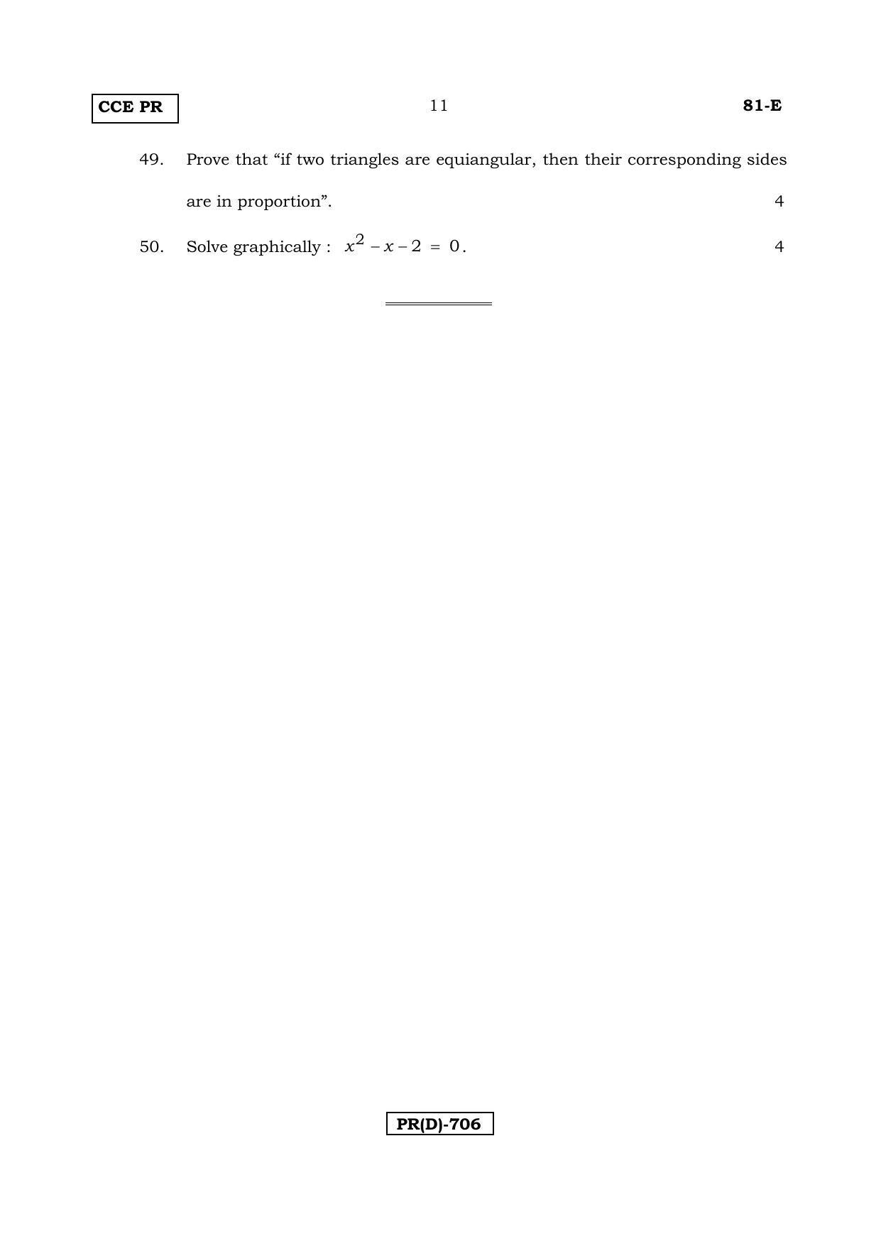 Karnataka SSLC Maths - ENGLISH (81E-D Version_e4) March/April 2019 Question Paper - Page 11