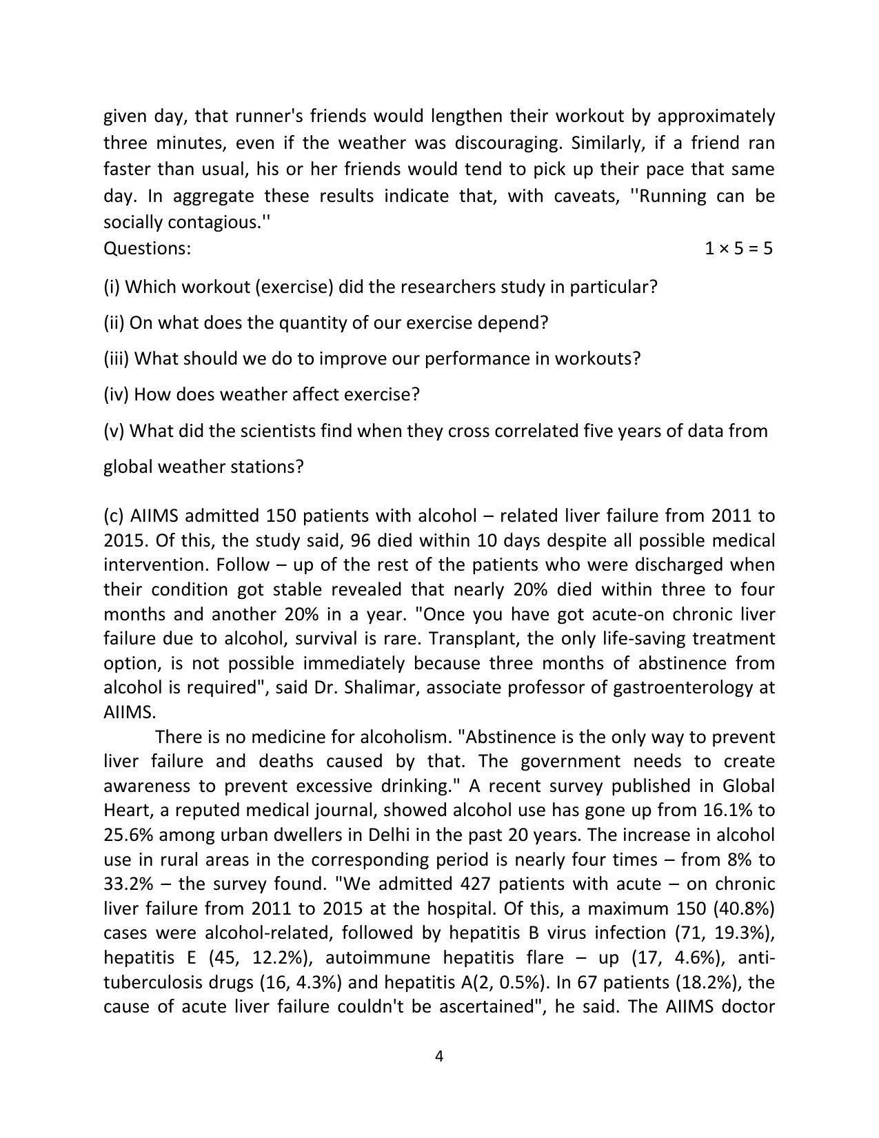 Haryana Board Class 10 English Code A Sample Papers - Page 4