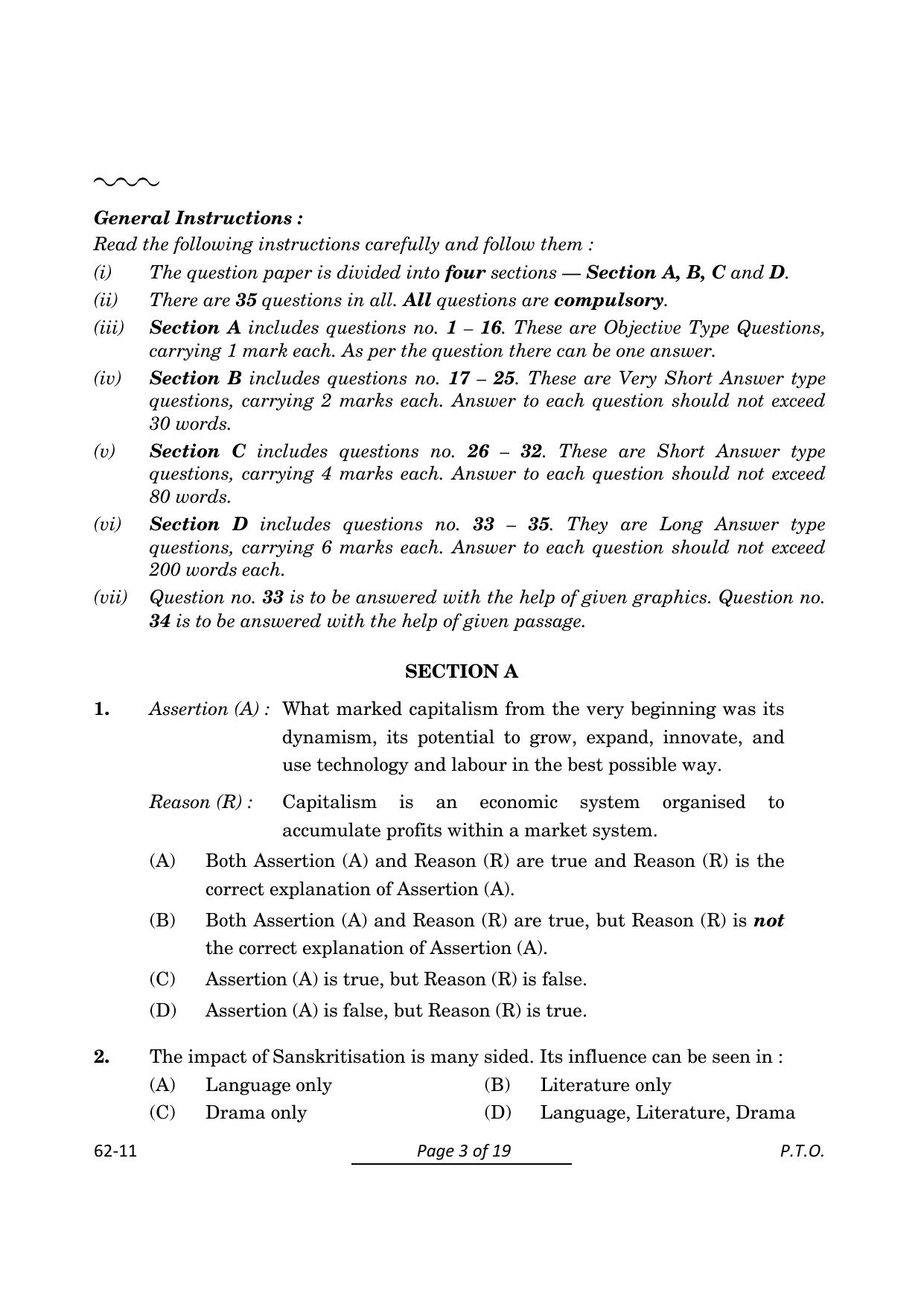 CBSE Class 12 Sociology 2024 Question Paper - Page 3