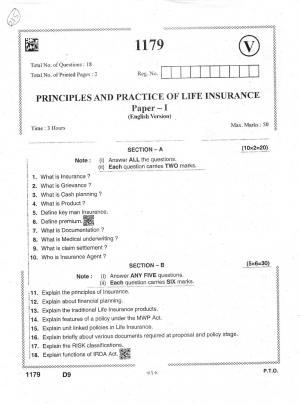 AP Intermediate 2nd Year Vocational Question Paper September-2021 - Principles&Practice_of_life_Insurance-I