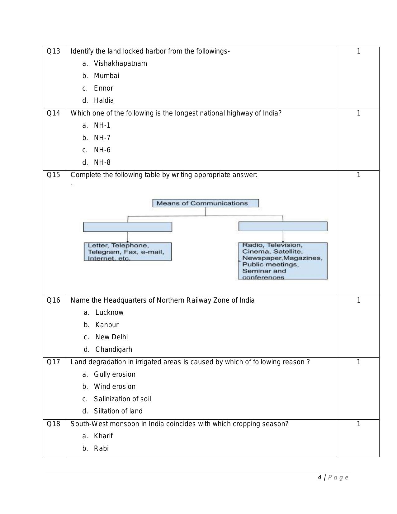CBSE Class 12 Geography Skill Education-Sample Paper 2019-20 - Page 4
