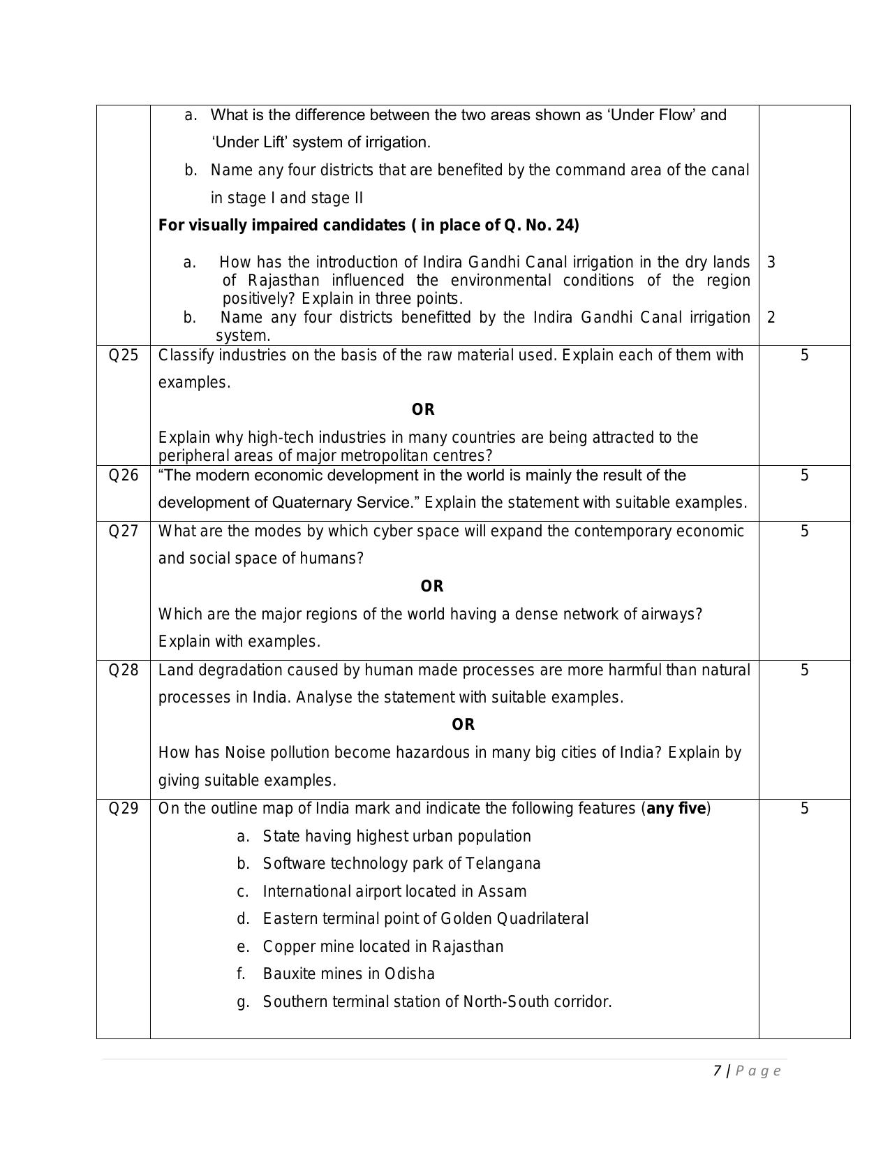 CBSE Class 12 Geography Skill Education-Sample Paper 2019-20 - Page 7