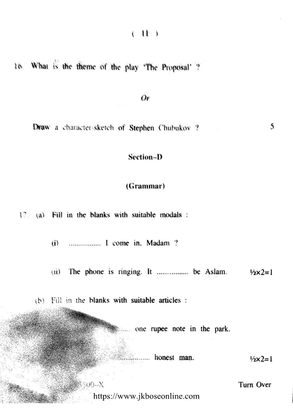 JKBOSE CLASS 10 English (3500-X) 2021 - Page 11