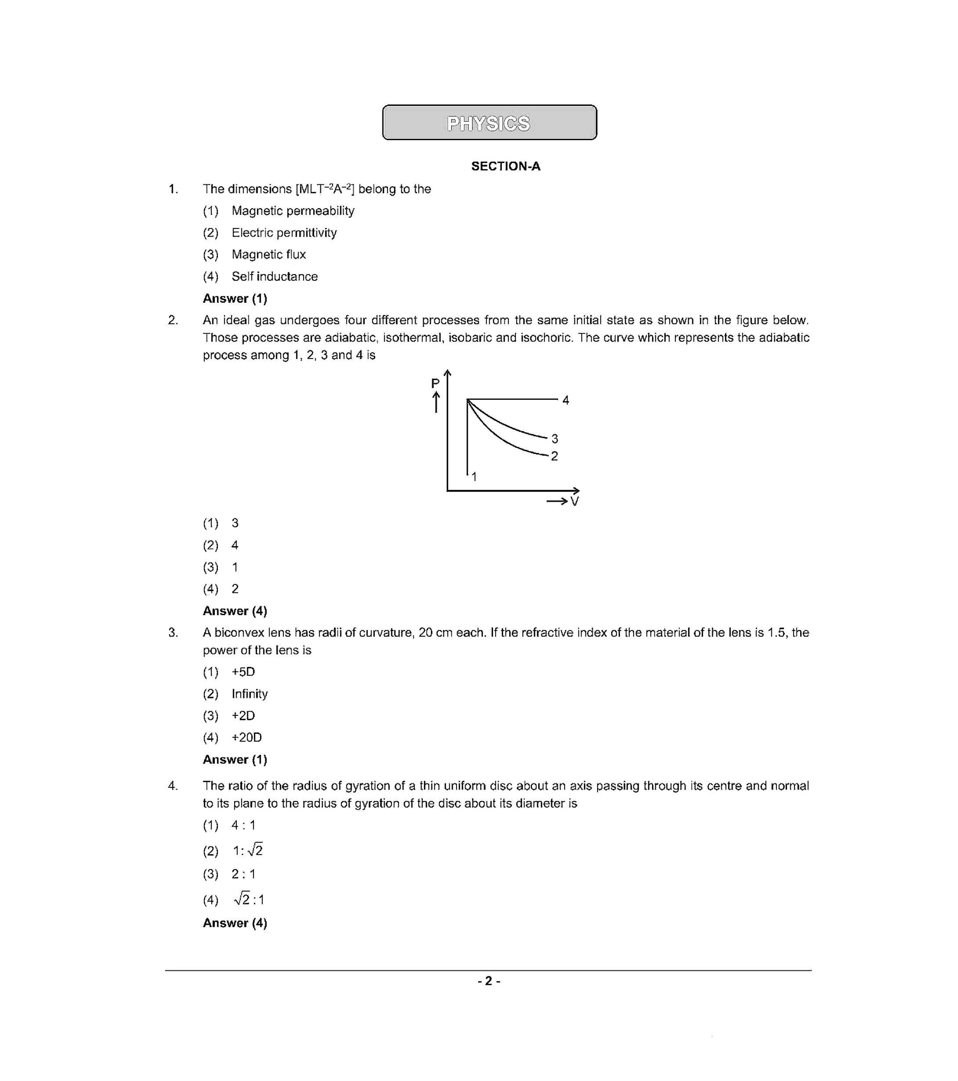 NEET S5 2021 Question Paper - Page 1