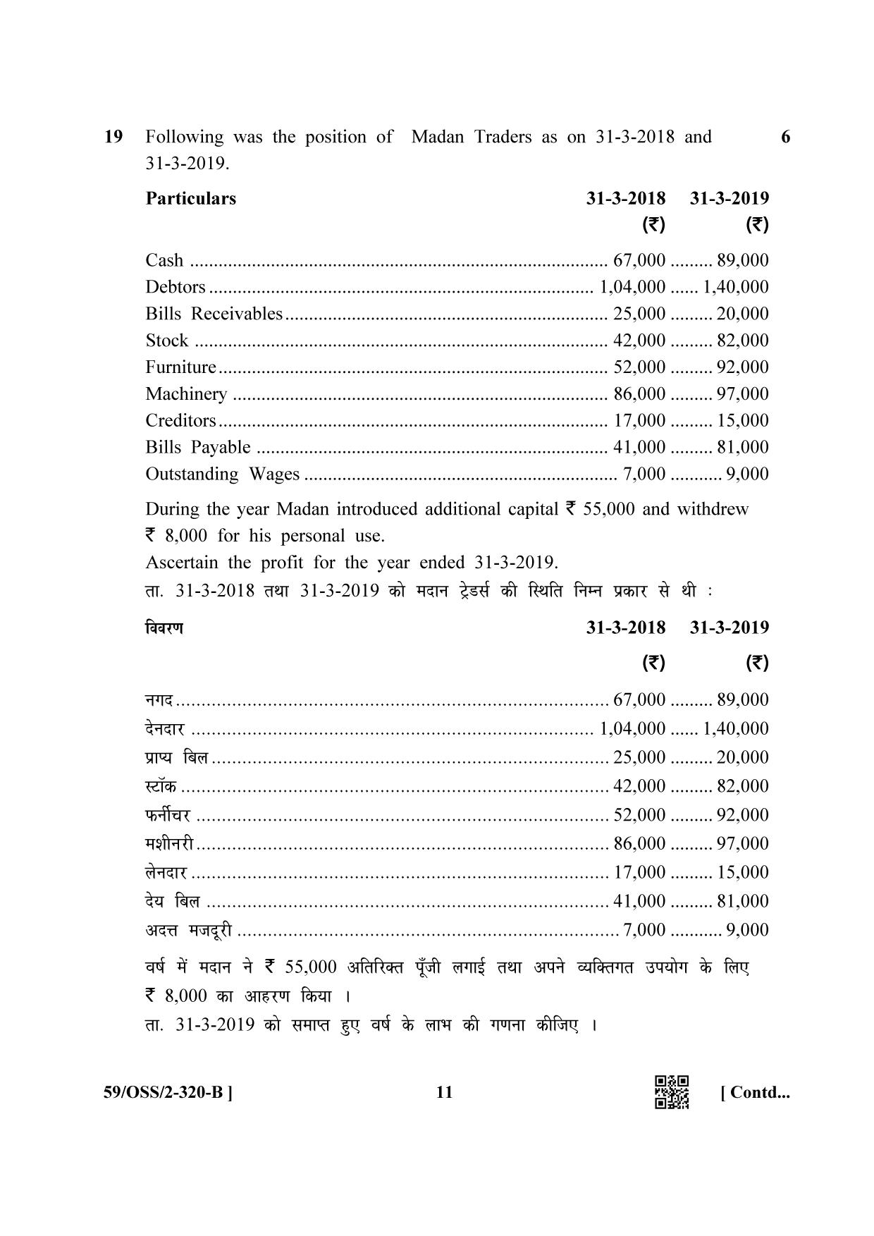 NIOS October 2019 Class 12 Accountancy (SET B) Question Paper - Page 11