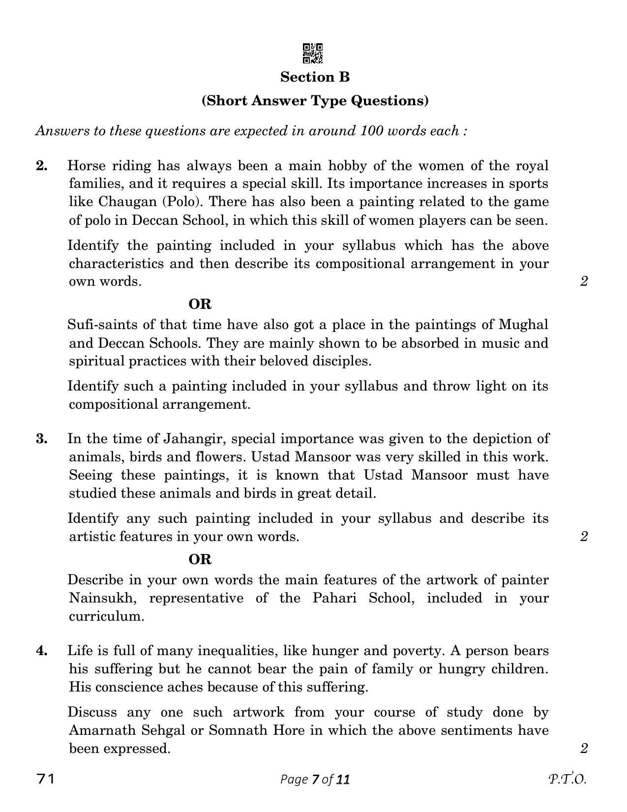 CBSE Class 12 Painting (Compartment) 2023 Question Paper - Page 7