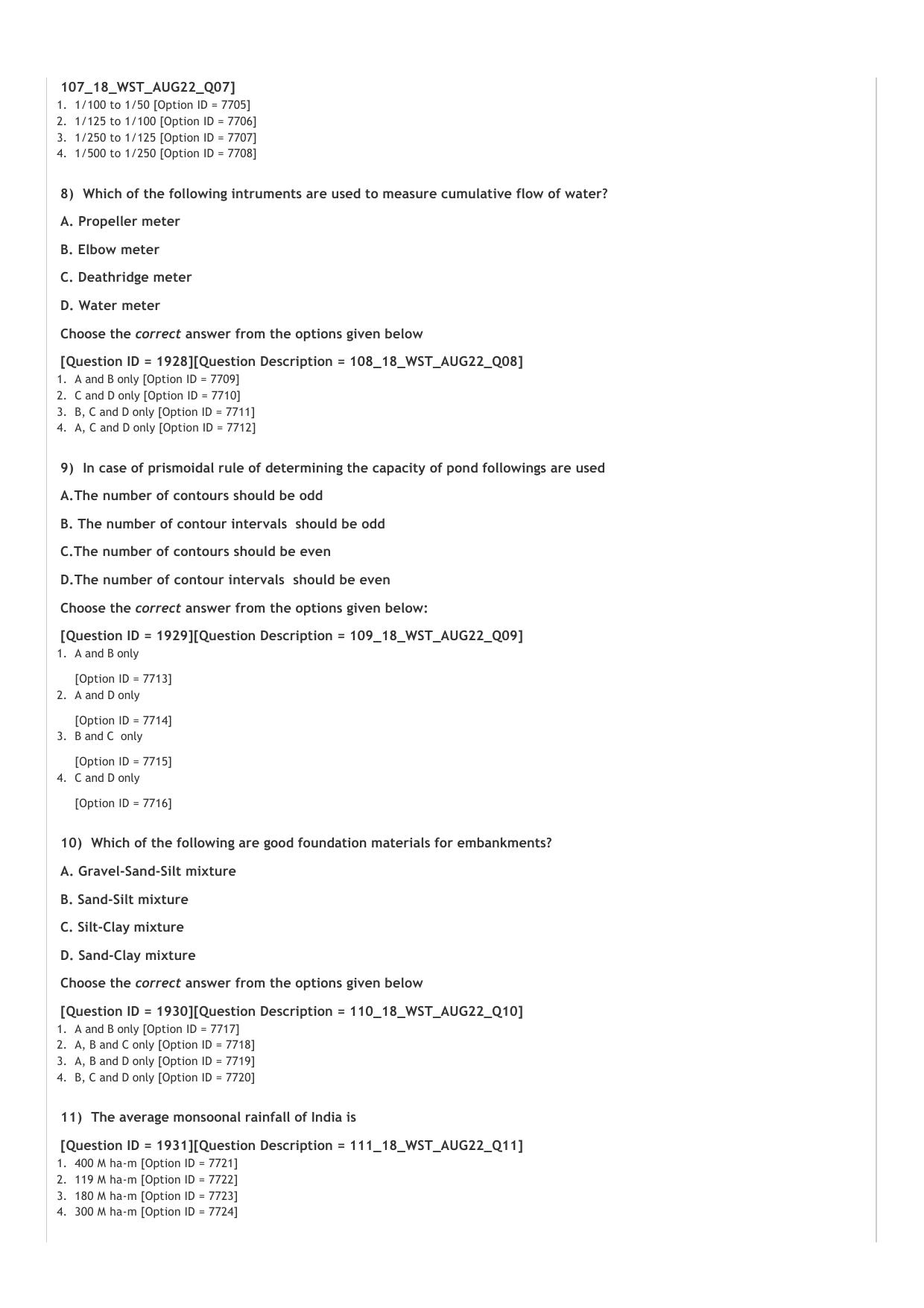ICAR AIEEA PG 2022 Water Science and Technology Question Paper - Page 2