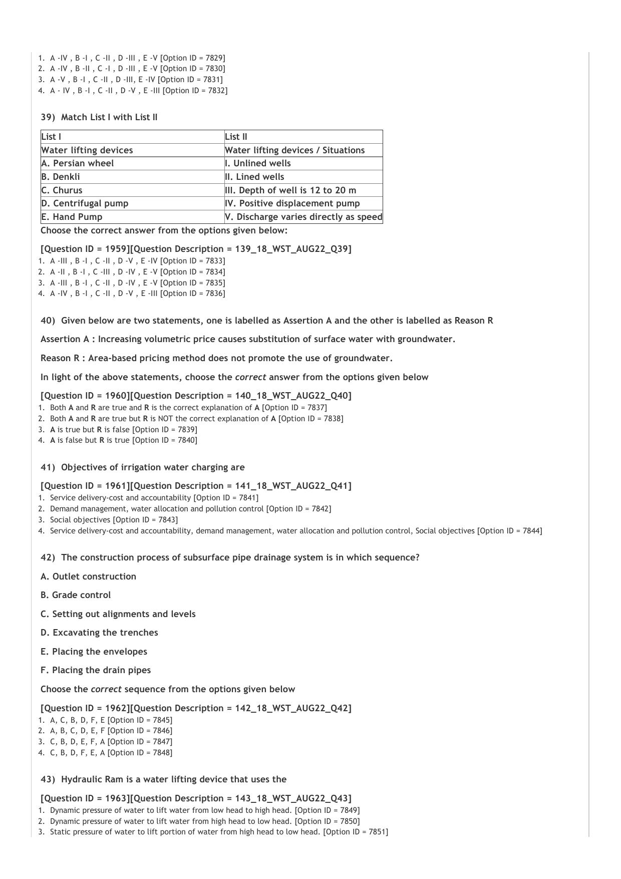 ICAR AIEEA PG 2022 Water Science and Technology Question Paper - Page 8