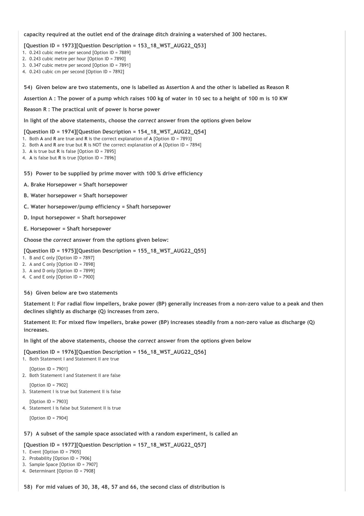 ICAR AIEEA PG 2022 Water Science and Technology Question Paper - Page 11