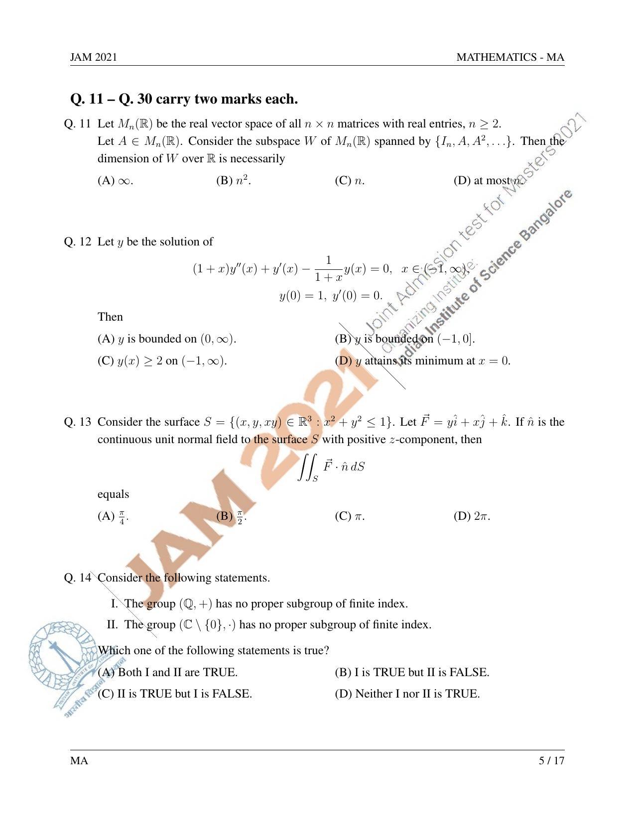 JAM 2021: MA Question Paper - Page 6