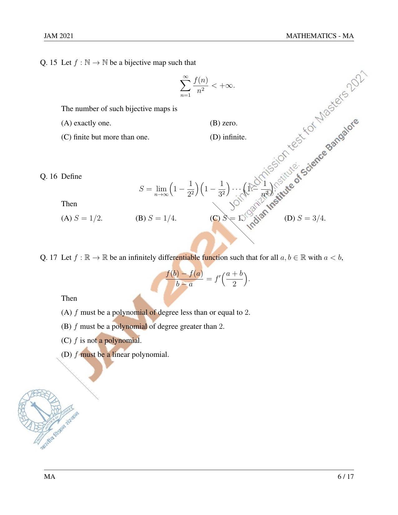 JAM 2021: MA Question Paper - Page 7