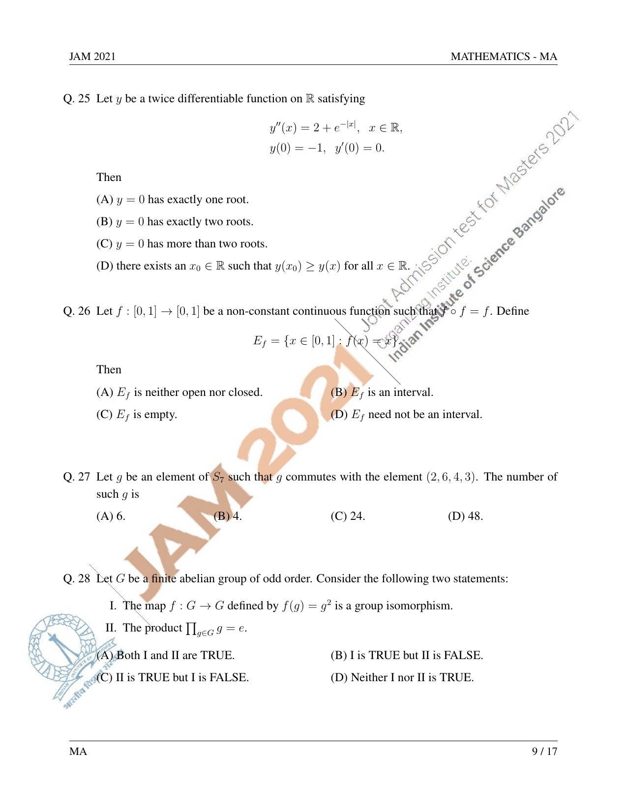 JAM 2021: MA Question Paper - Page 10