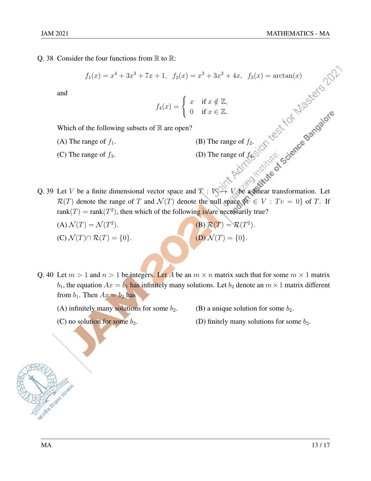 JAM 2021: MA Question Paper - Page 14