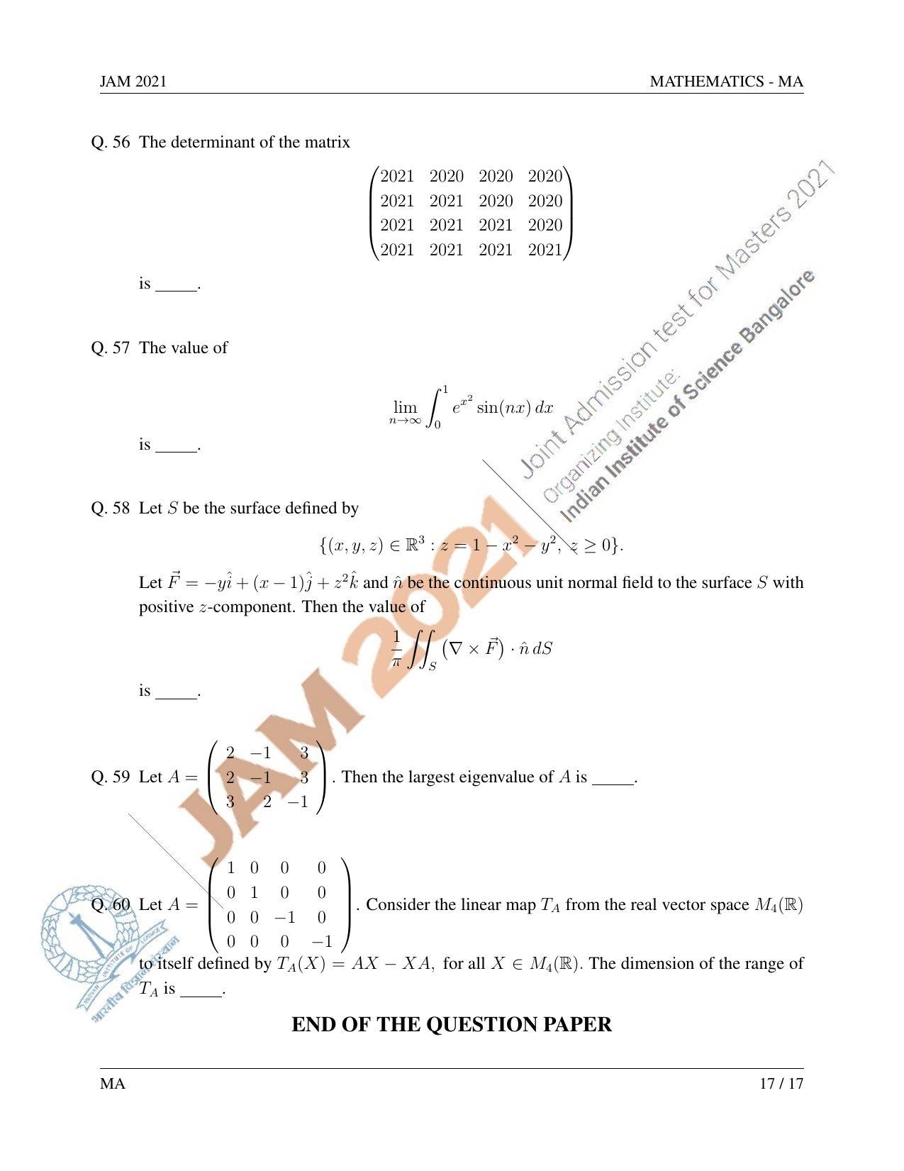 JAM 2021: MA Question Paper - Page 18