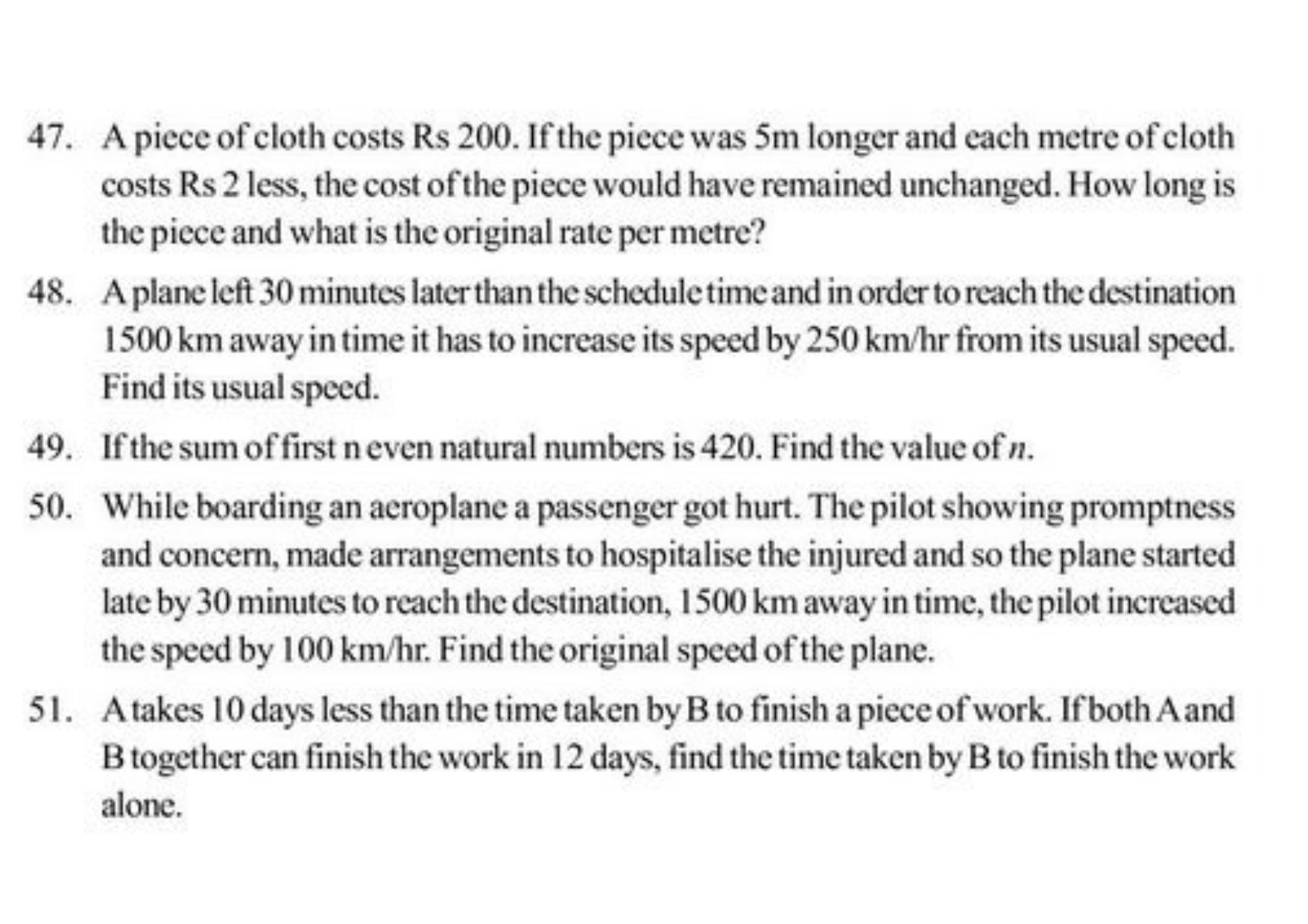 Class 10 Notes, Question & Practice Paper - Mathematics (Topic 4: Quadratic Equations) - Page 8