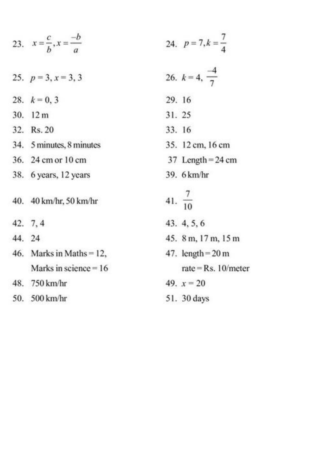 Class 10 Notes, Question & Practice Paper - Mathematics (Topic 4: Quadratic Equations) - Page 10
