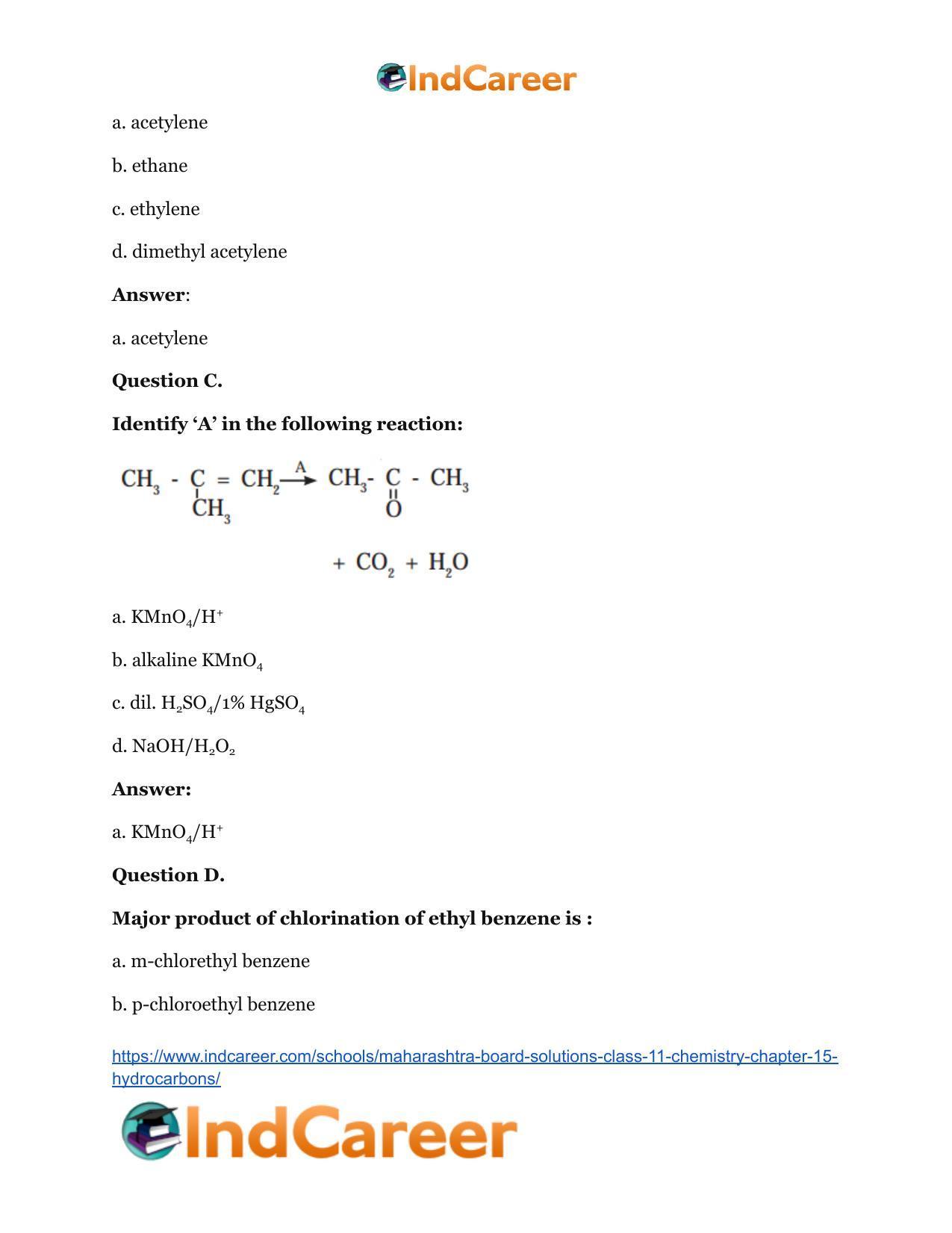 Maharashtra Board Solutions Class 11-Chemistry: Chapter 15- Hydrocarbons - Page 3