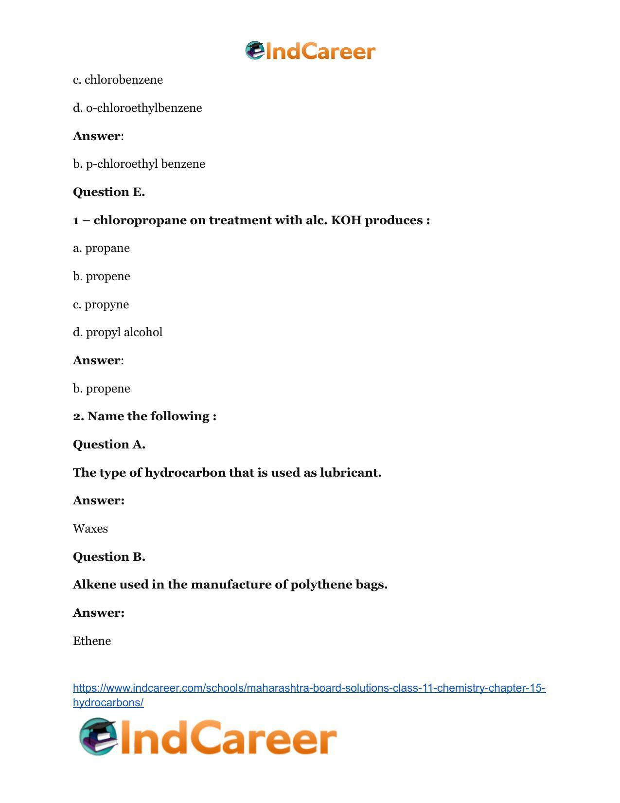 Maharashtra Board Solutions Class 11-Chemistry: Chapter 15- Hydrocarbons - Page 4