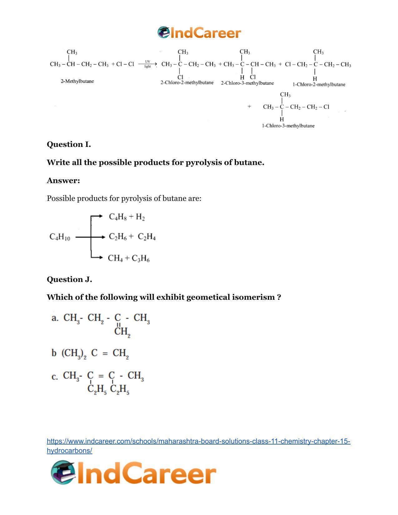Maharashtra Board Solutions Class 11-Chemistry: Chapter 15- Hydrocarbons - Page 8